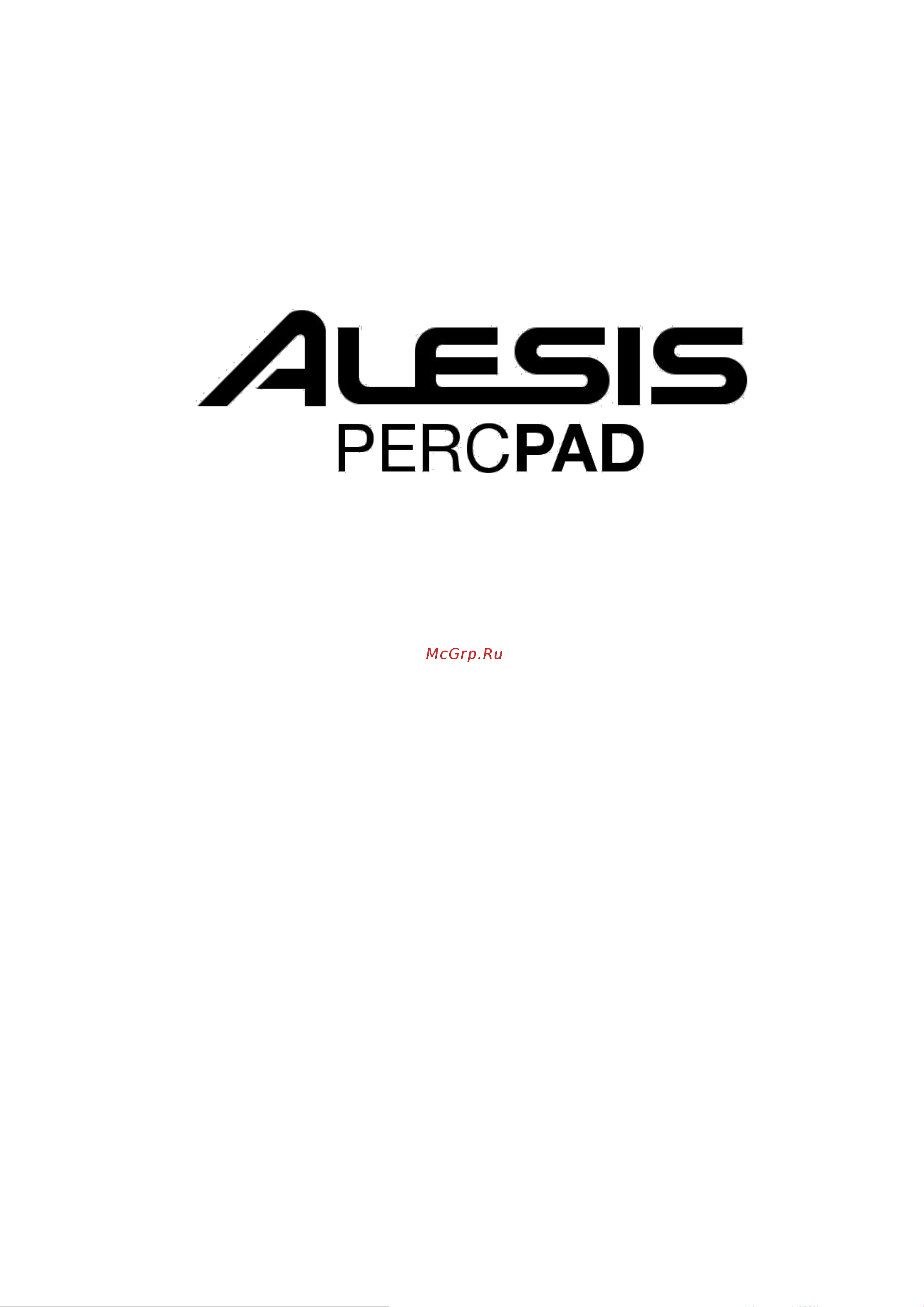 Alesis PERC PAD Руководство по эксплуатации онлайн