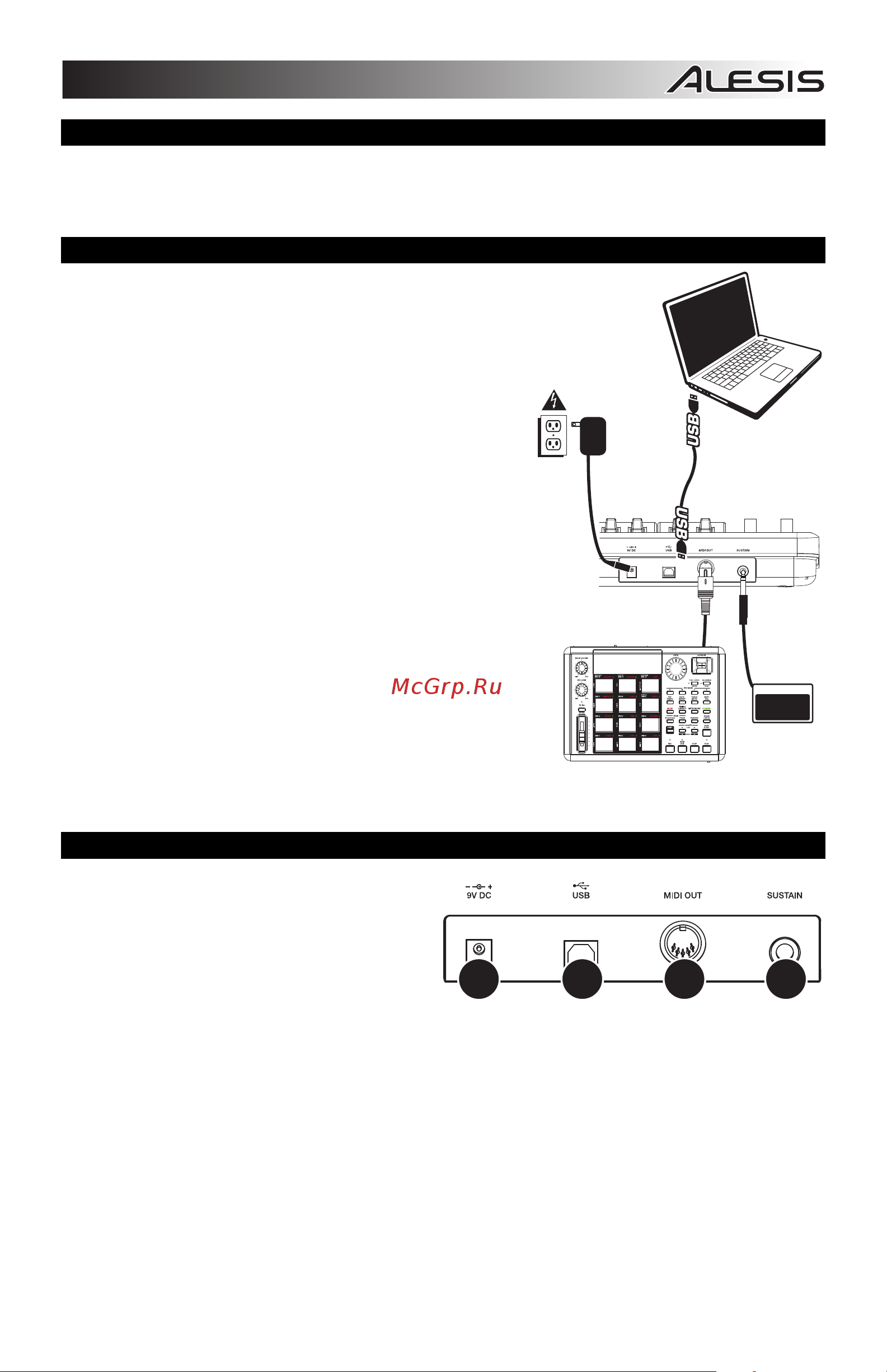 Alesis Q25 [9/20] Caractéristiques du panneau arrière