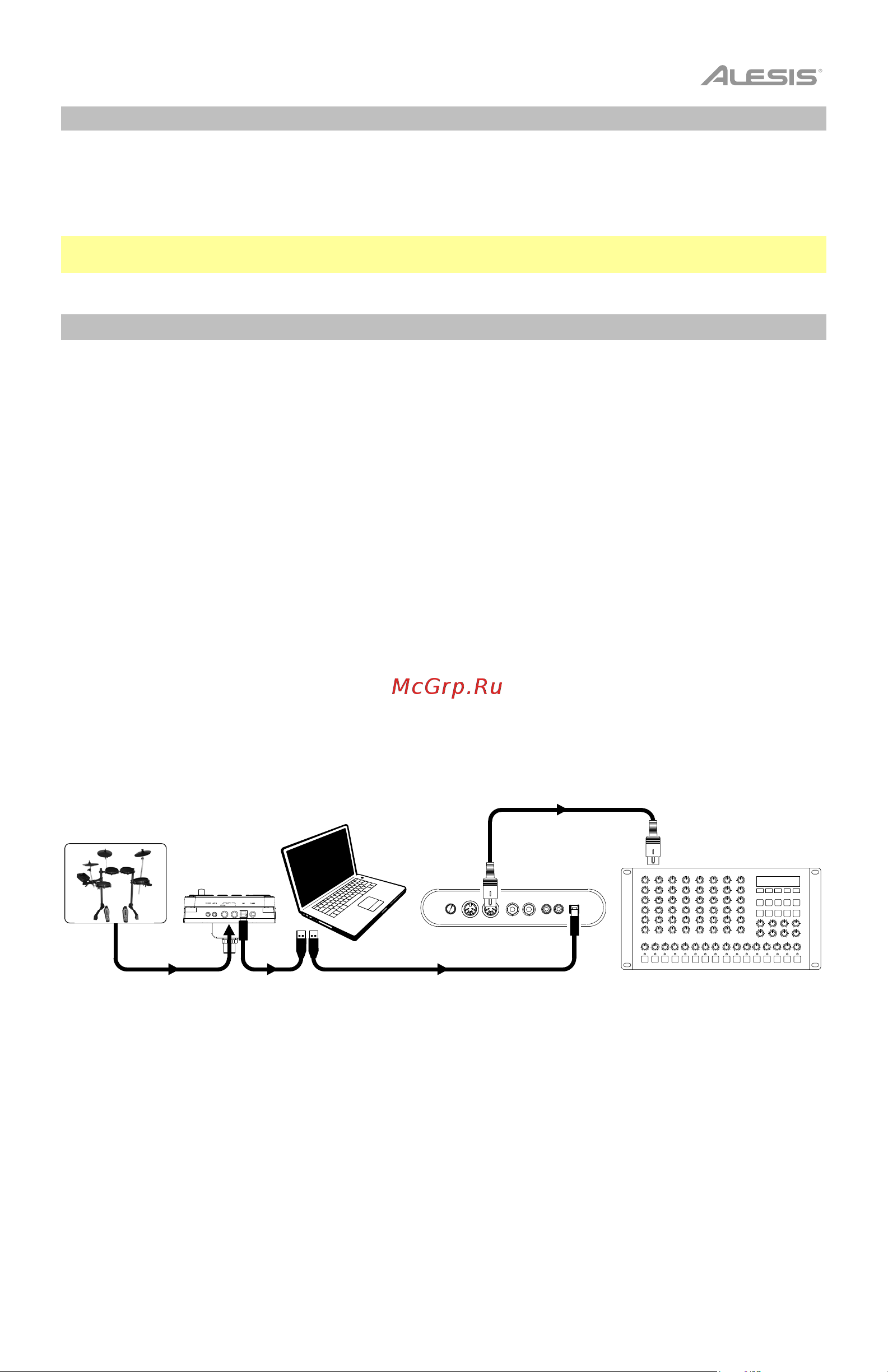 Alesis Turbo Mesh Kit [37/64] Utilisation des messages midi