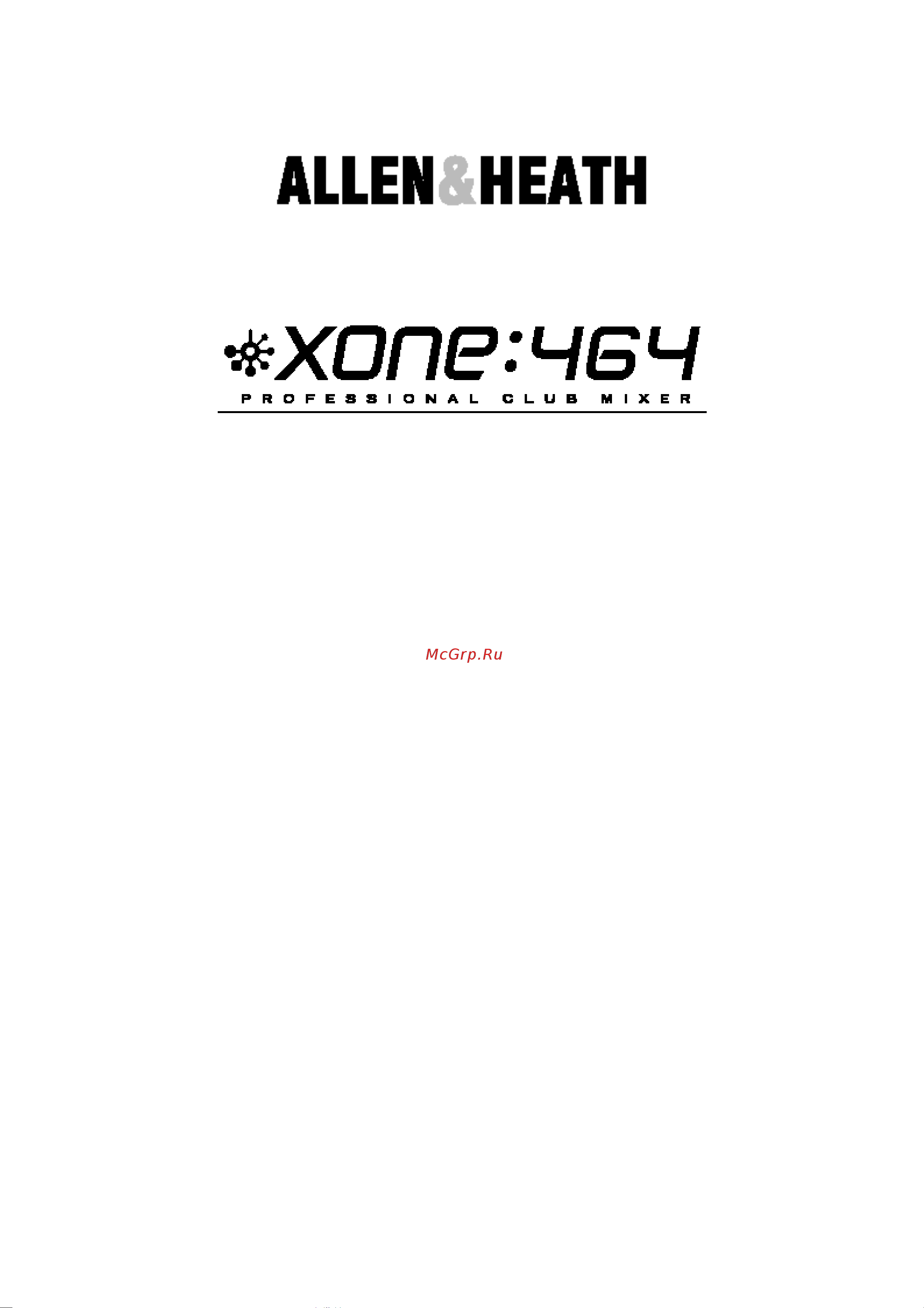 ALLEN & HEATH XONE464 Руководство по эксплуатации онлайн