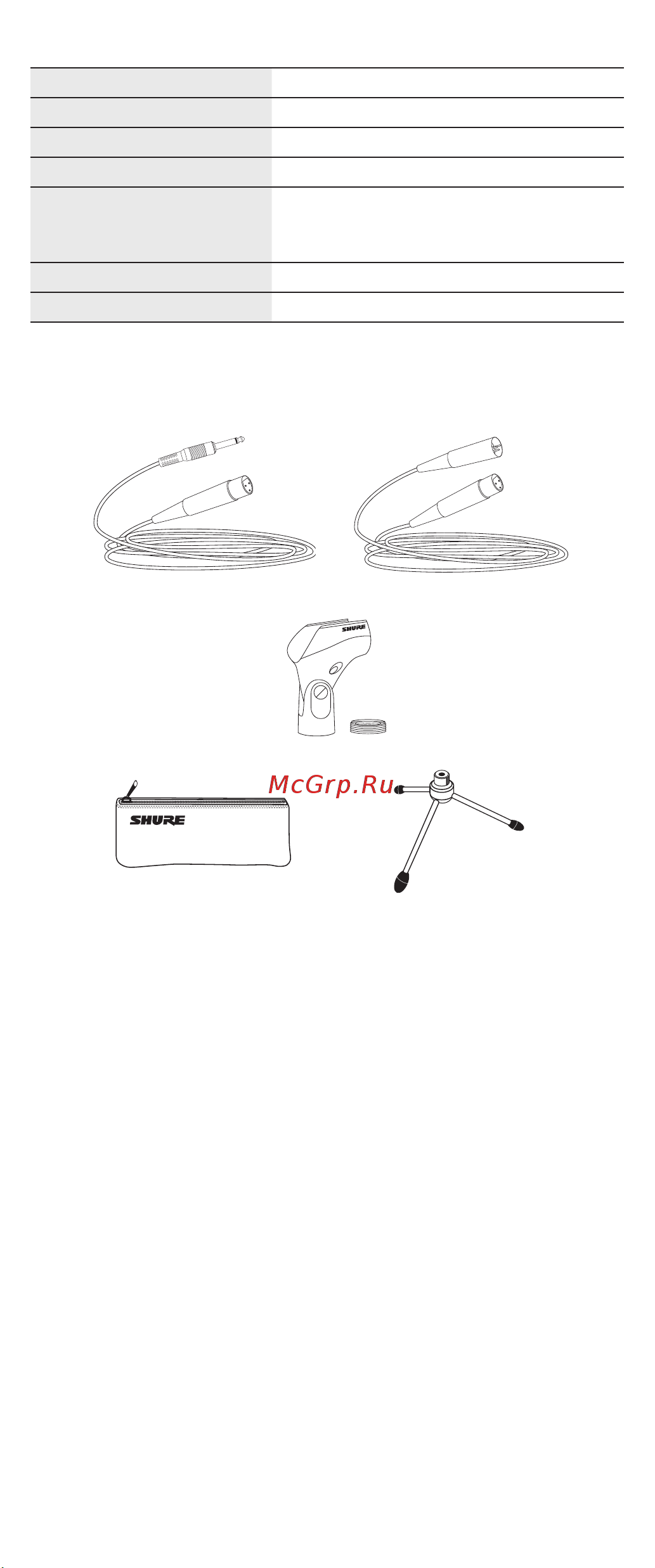 Shure SV200-A [3/20] Accessories and parts