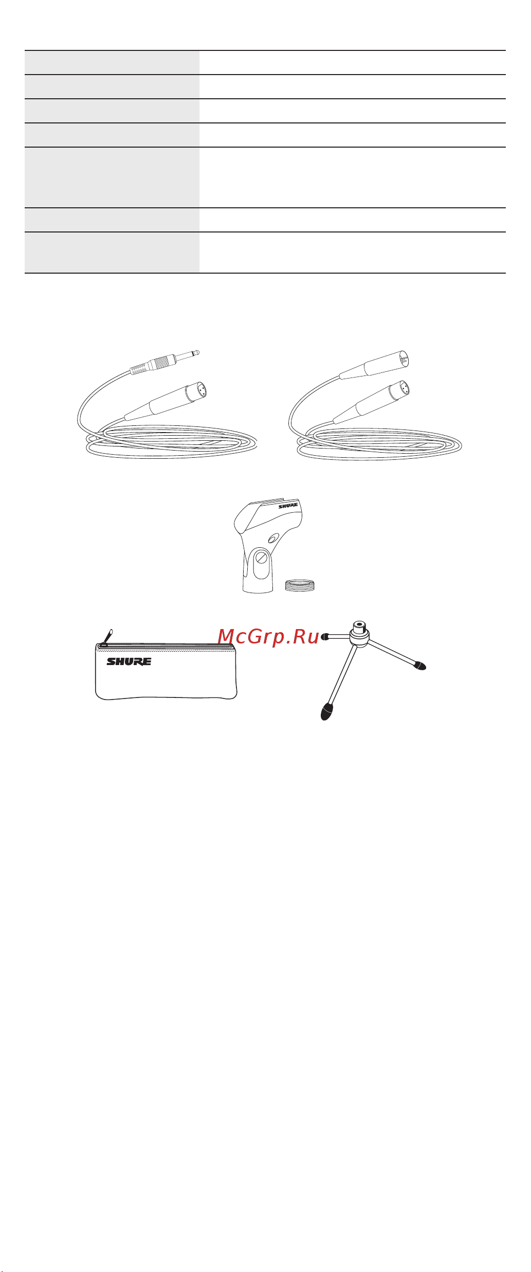 Shure SV200-A [9/20] Accessori e parti di ricambio