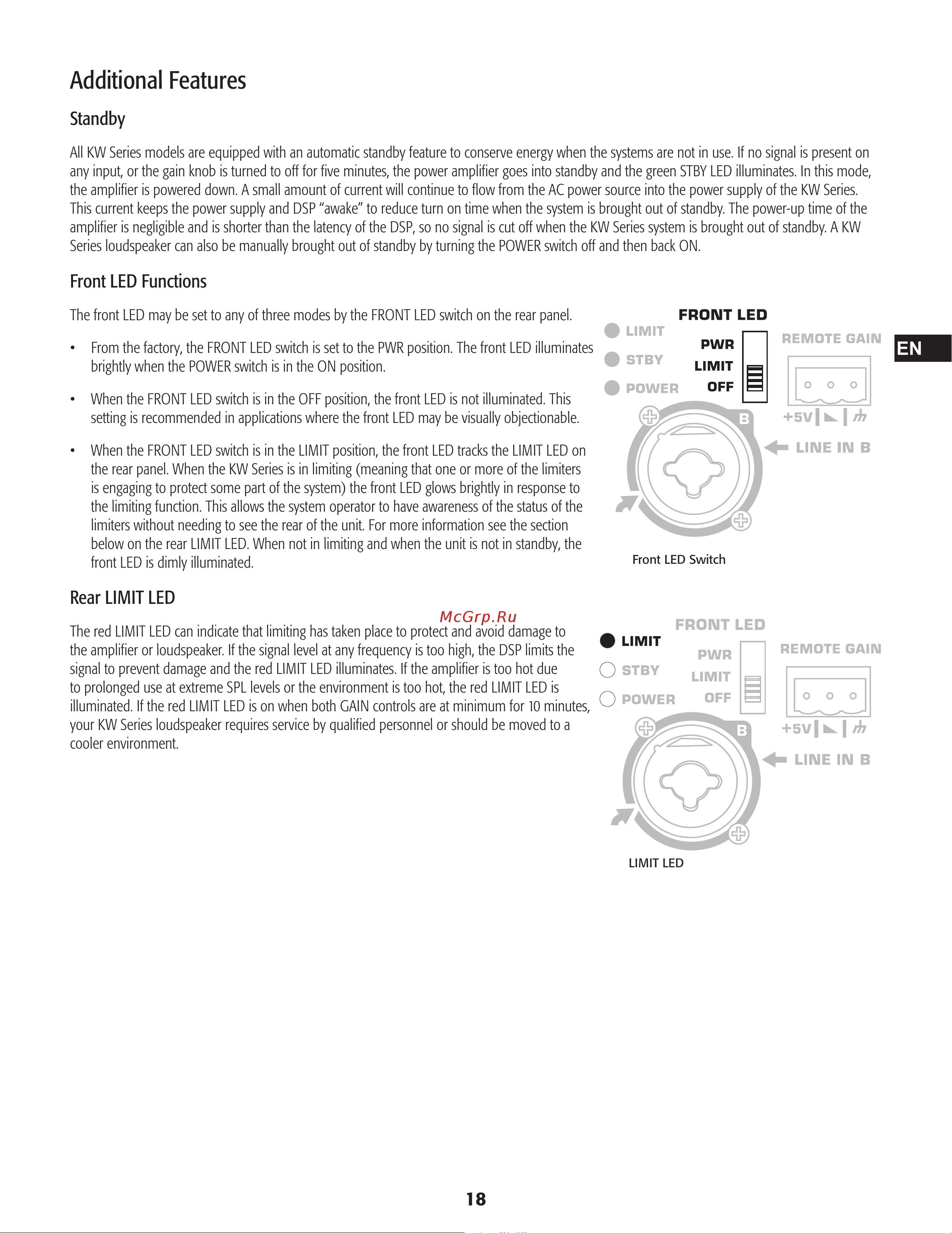 QSC KW153 [18/28] Additional features