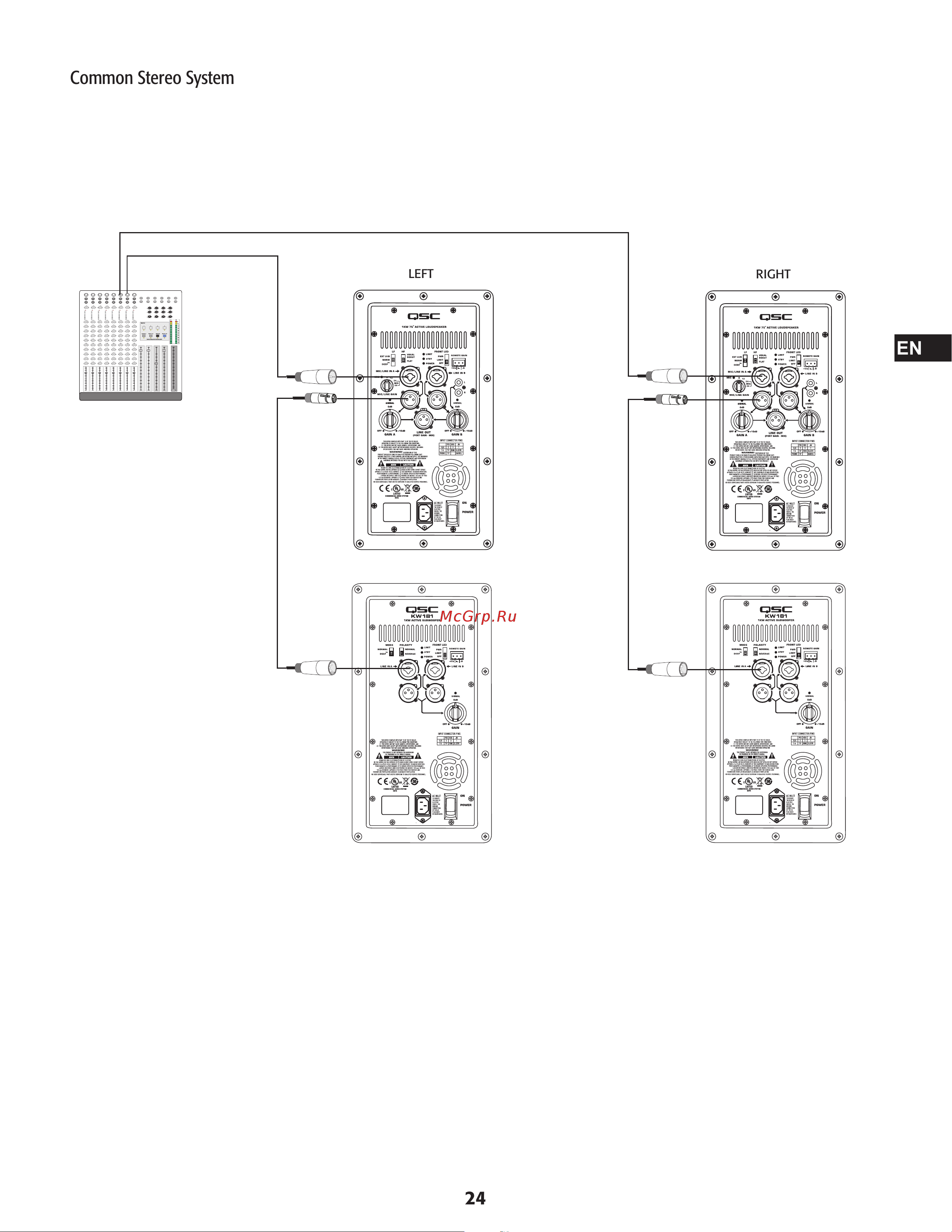 QSC KW153 [24/28] Common stereo system