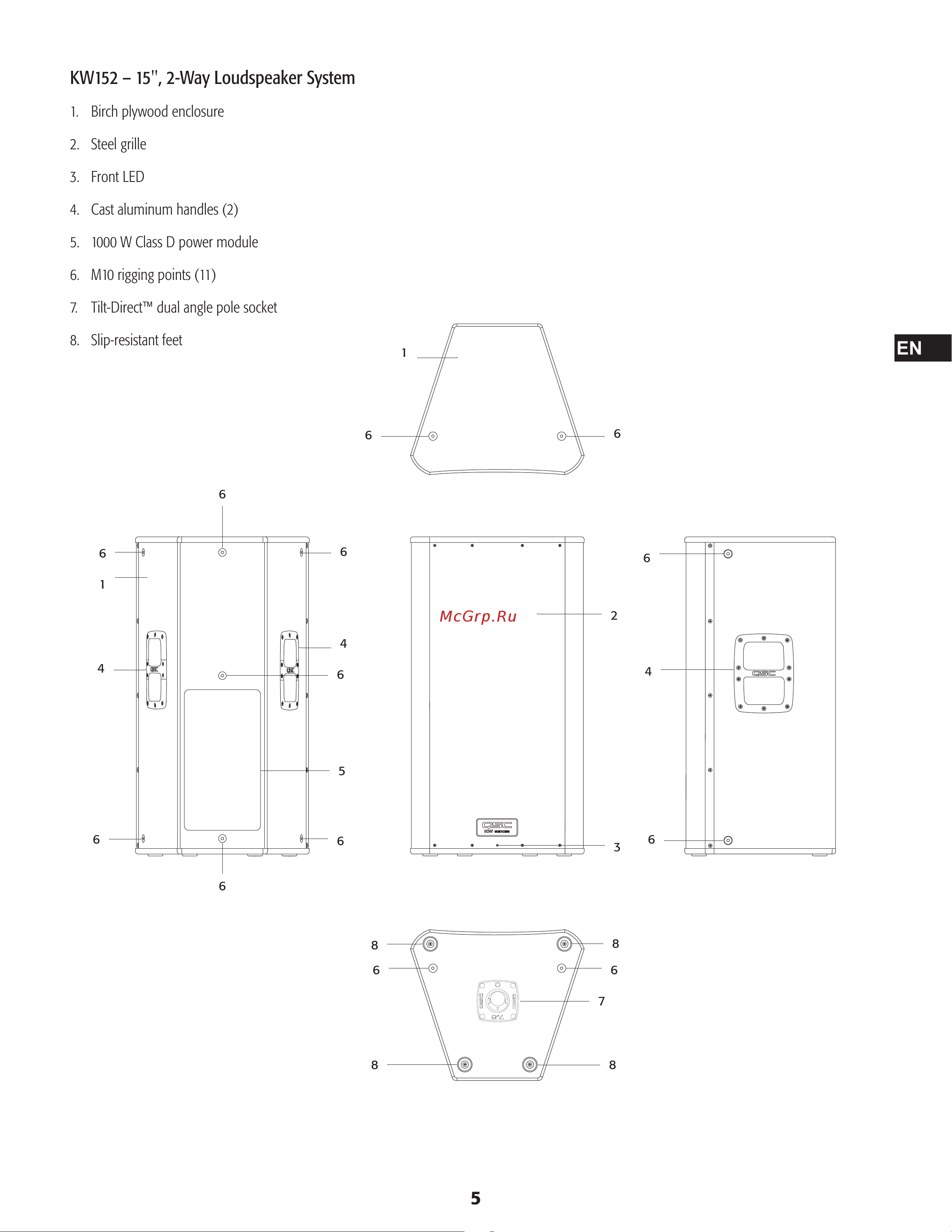 QSC KW153 [5/28] Kw152 15 2 way loudspeaker system