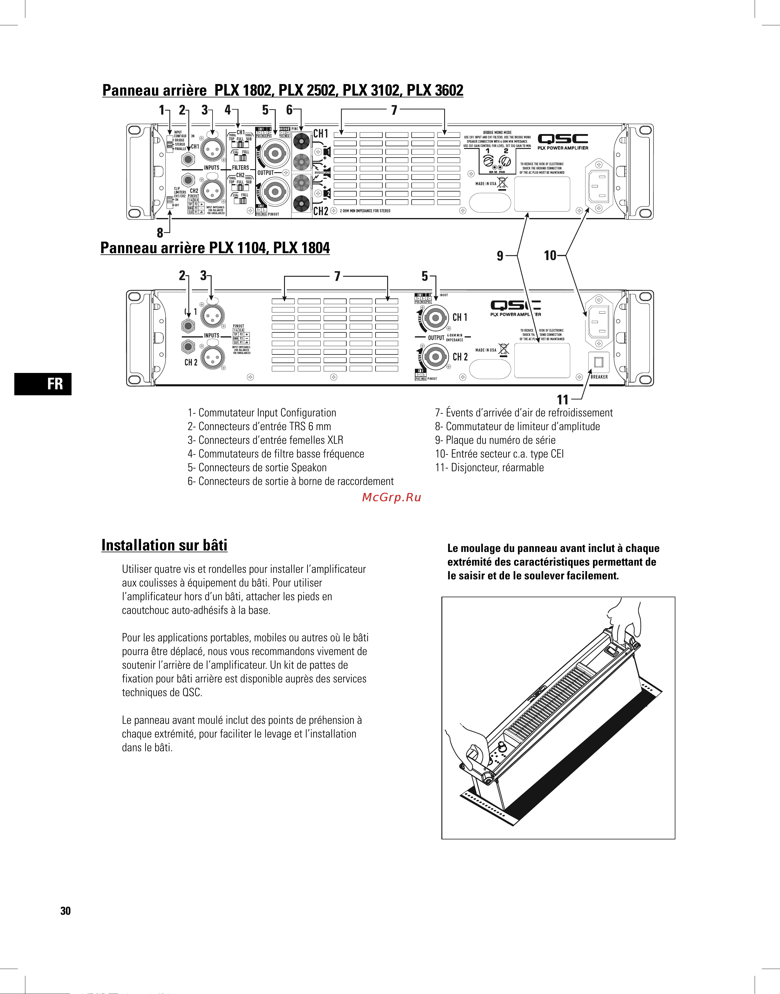 QSC PLX3102 [30/68] Installation sur bâti