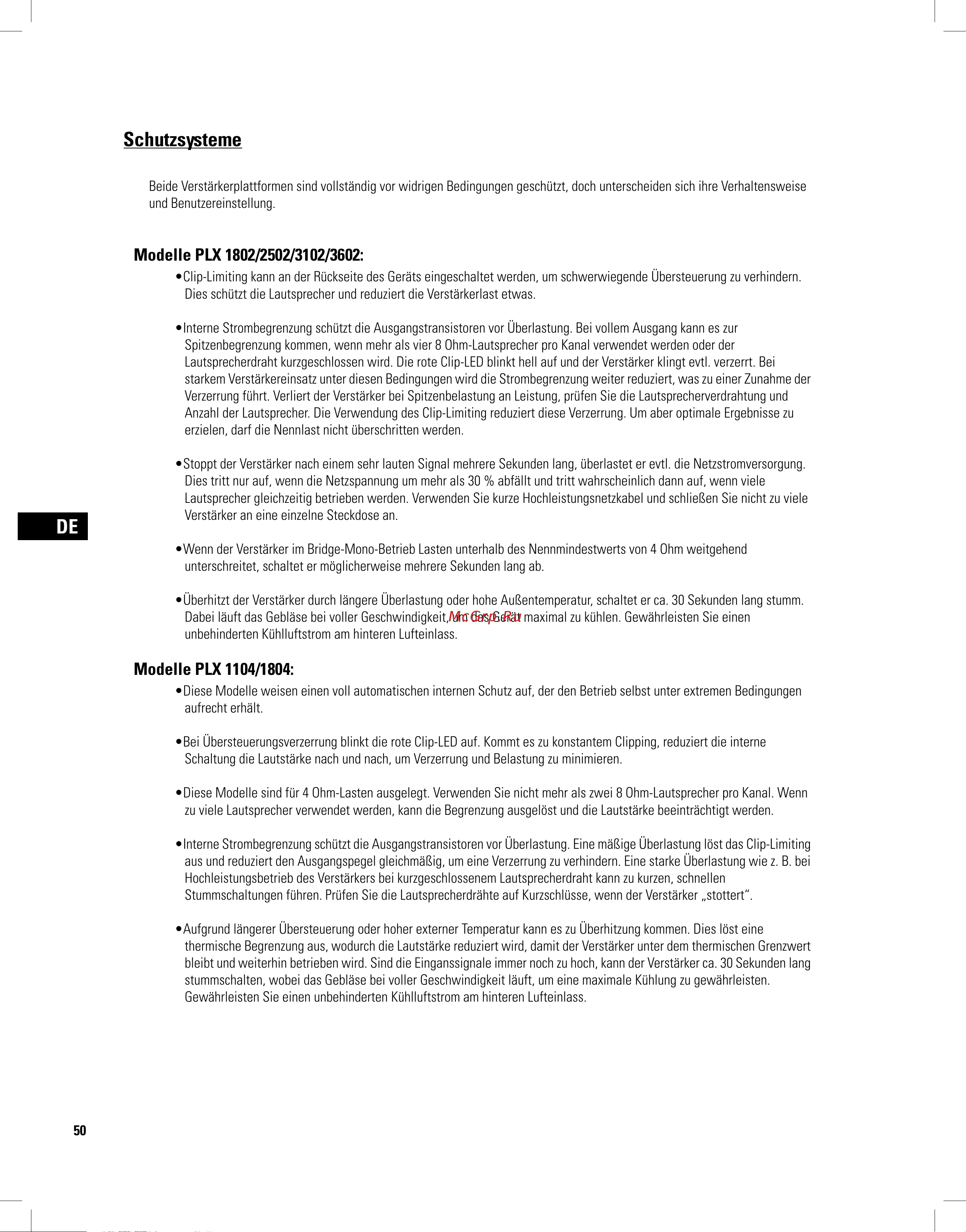 QSC PLX3102 [50/68] Schutzsysteme