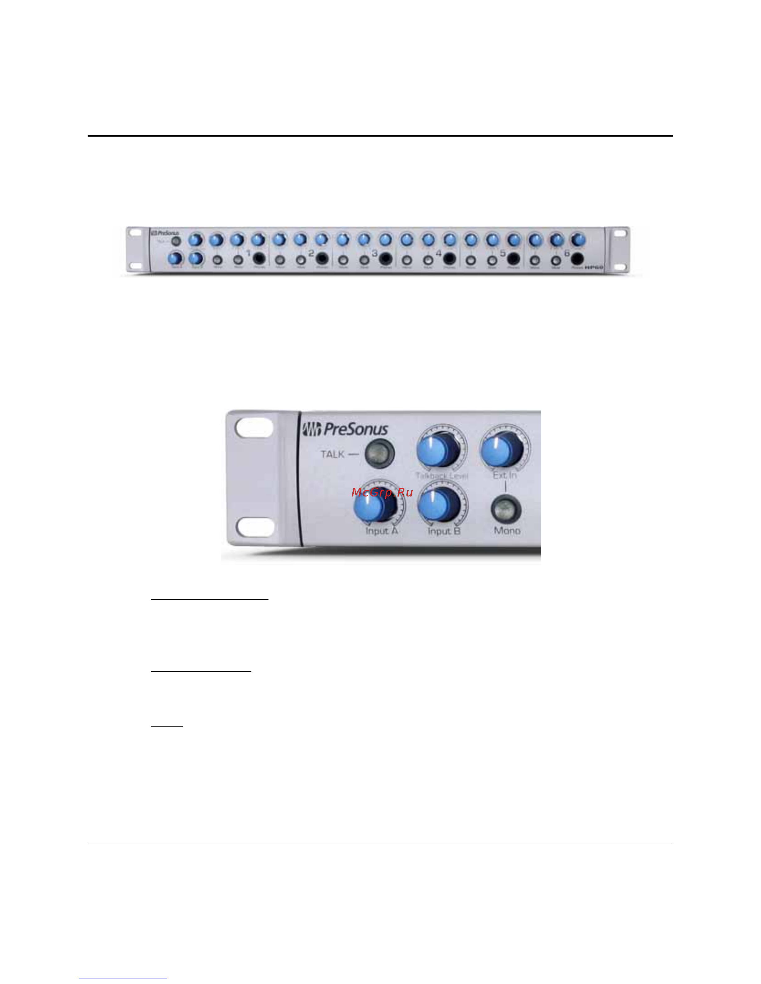 PRESONUS HP60 [11/20] Controls connections
