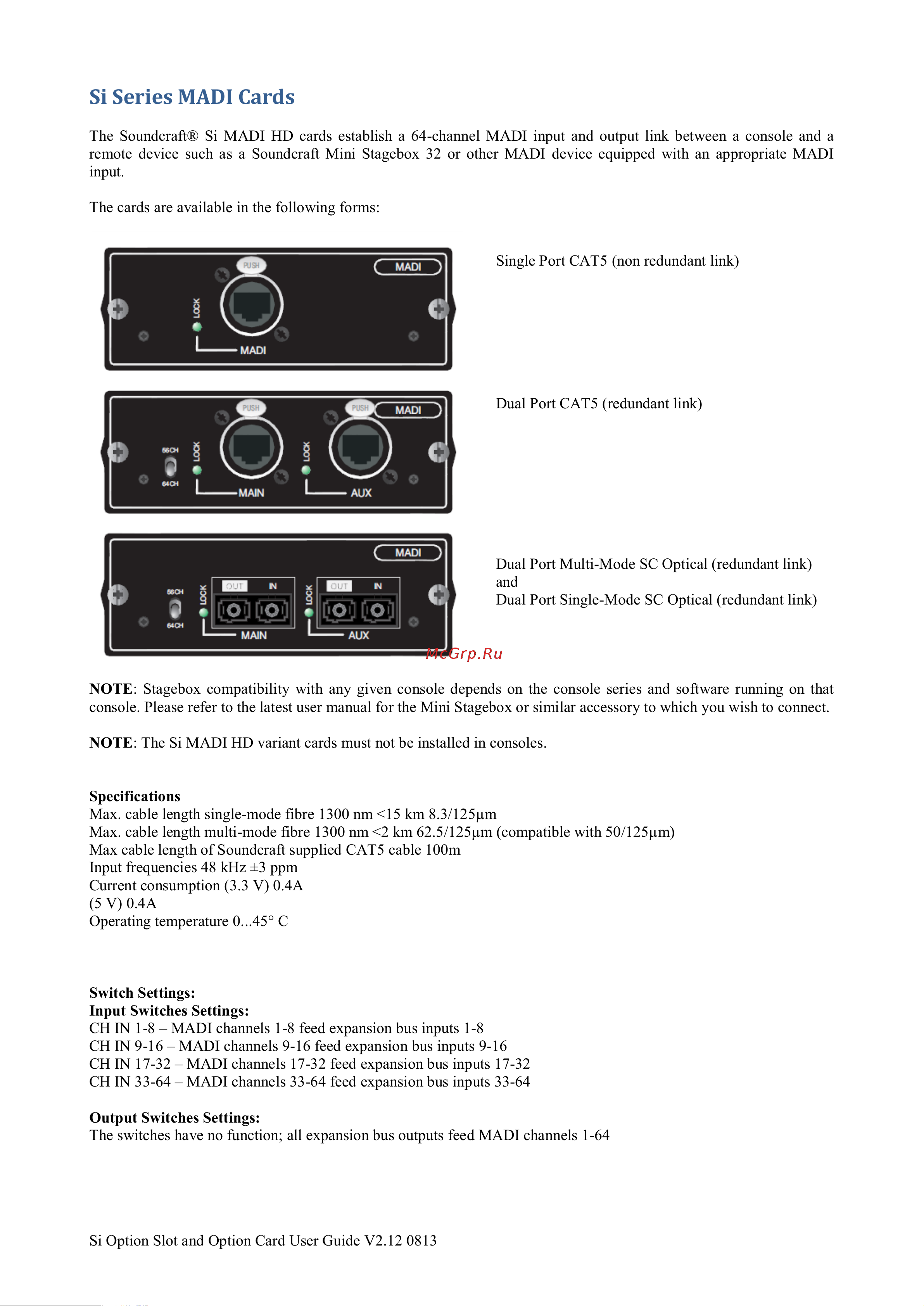 Soundcraft SiO-DANTE [6/17] Si series madi cards