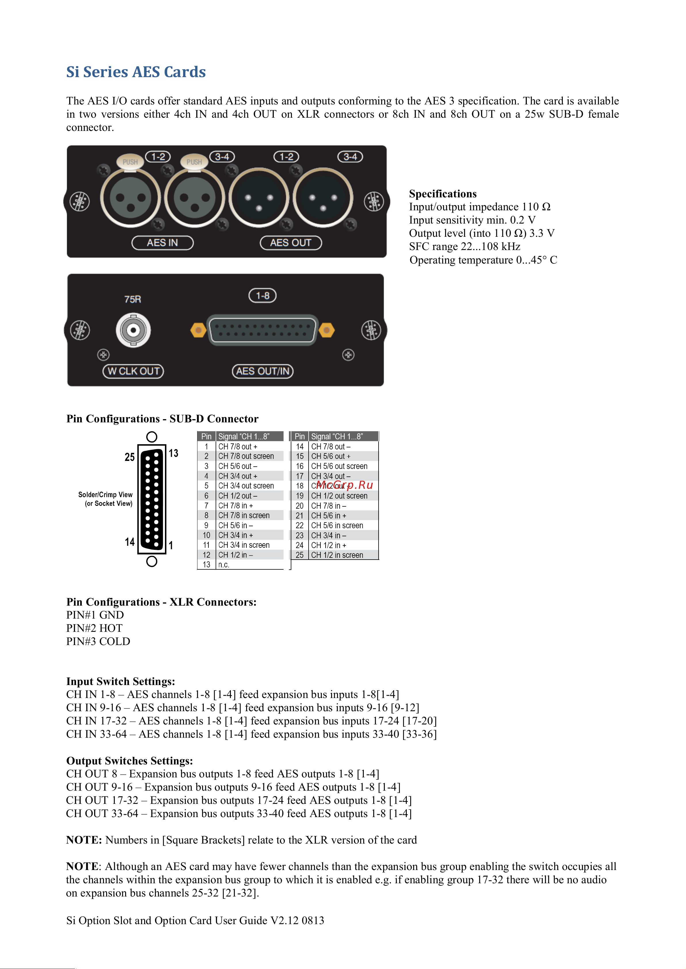 Soundcraft SiO-DANTE [8/17] Si series aes cards