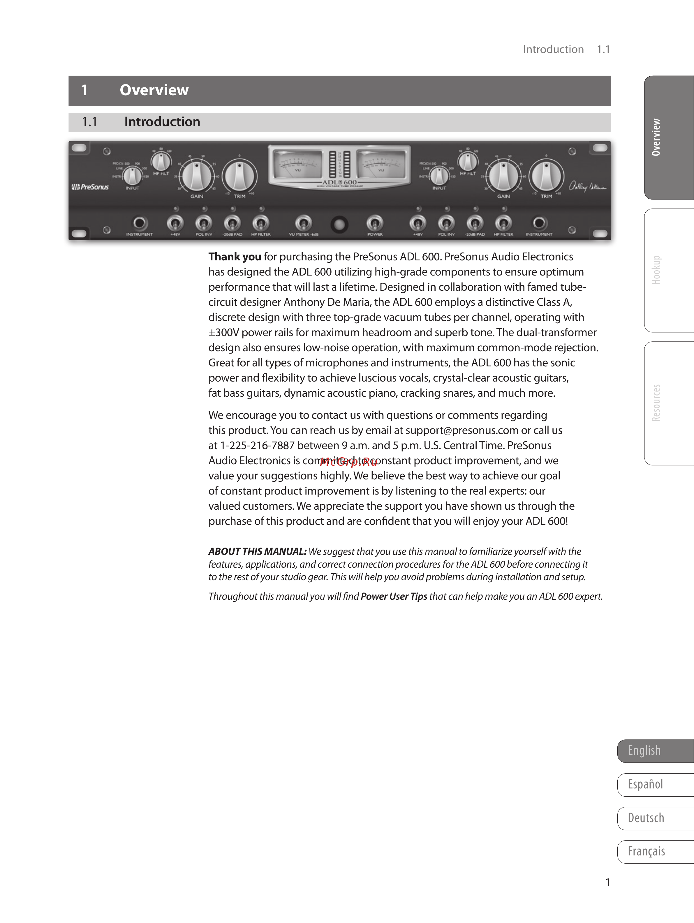 PRESONUS ADL600 [5/22] Overview