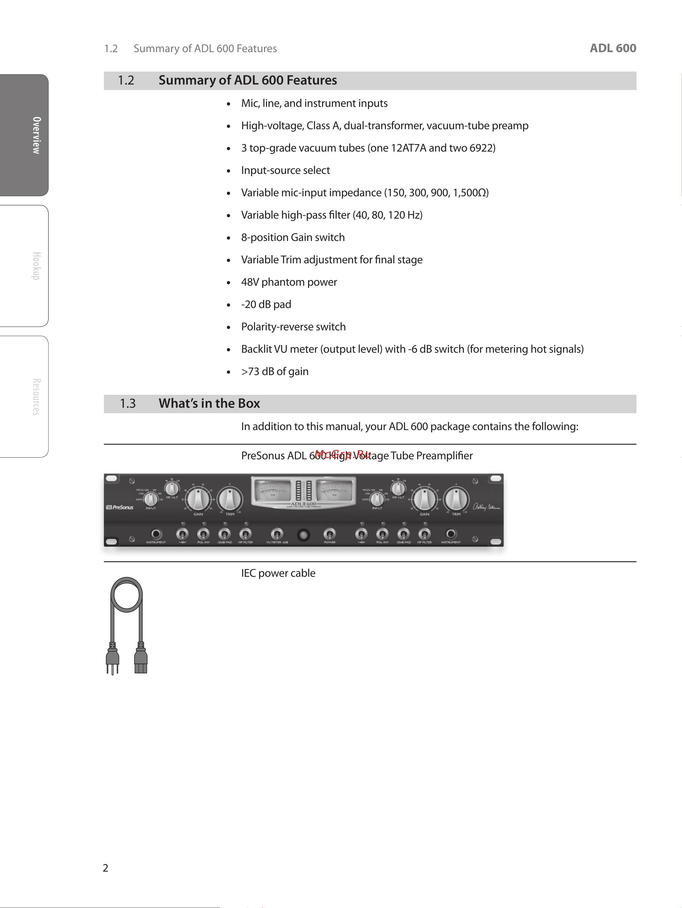 PRESONUS ADL600 [6/22] What s in the box