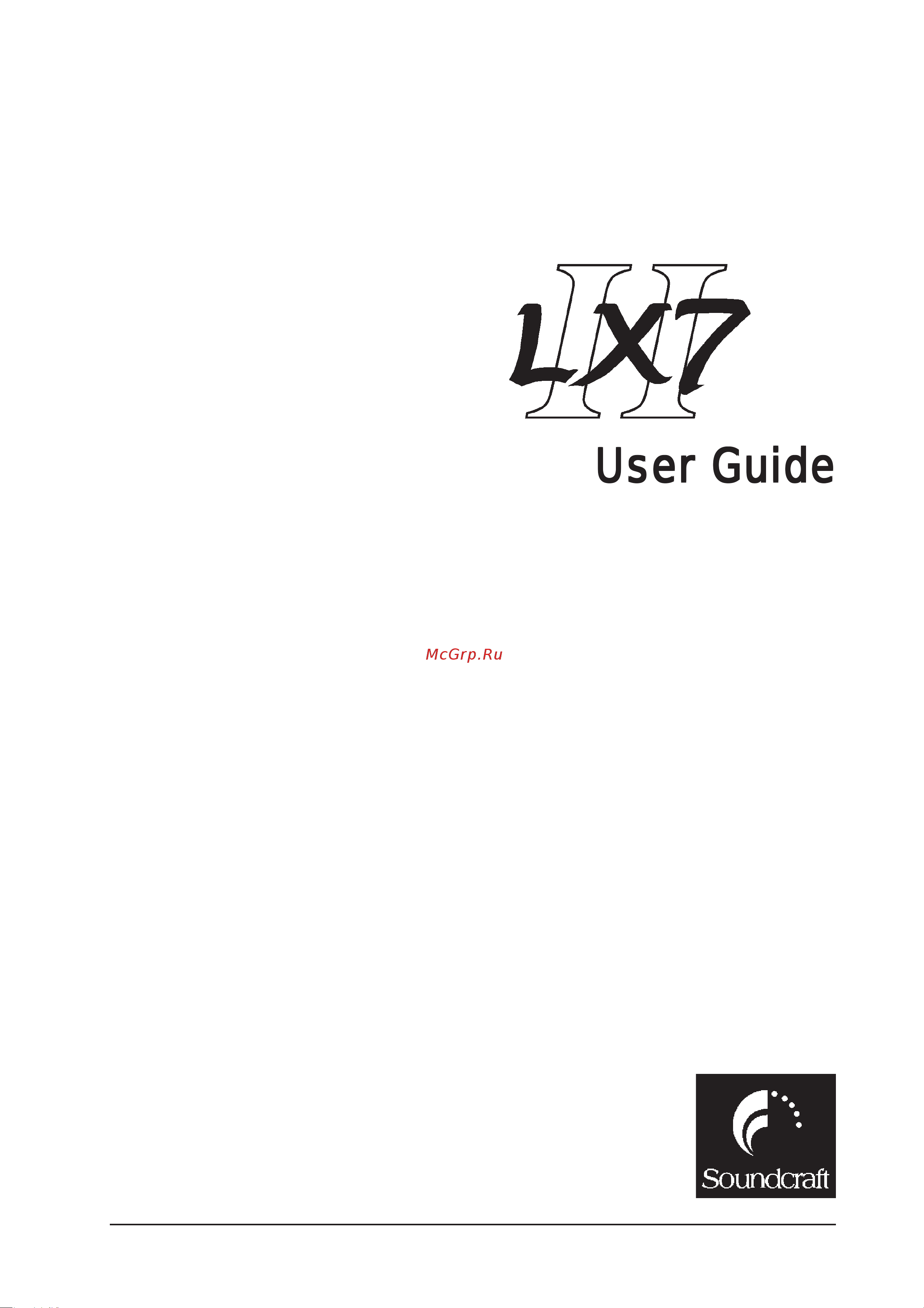 Soundcraft LX7ii-32 Руководство по эксплуатации онлайн