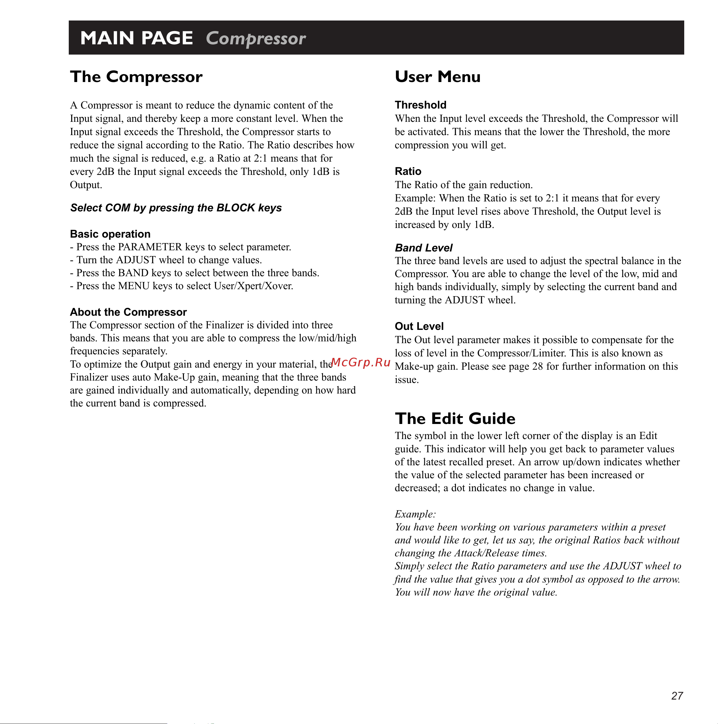 Tc Electronic Finalizer 96K [27/56] Main page compressor