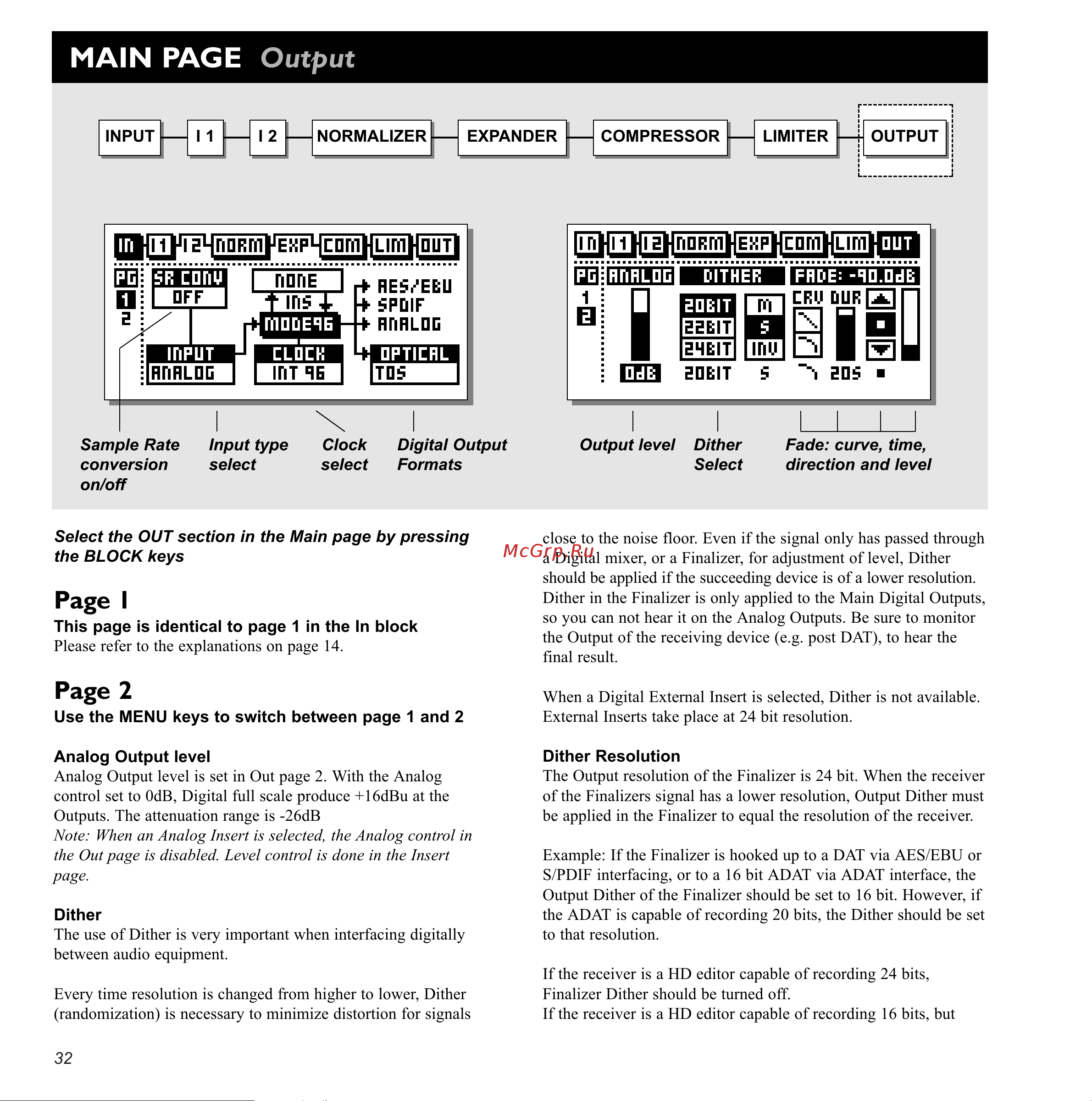 Tc Electronic Finalizer 96K [32/56] Main page output