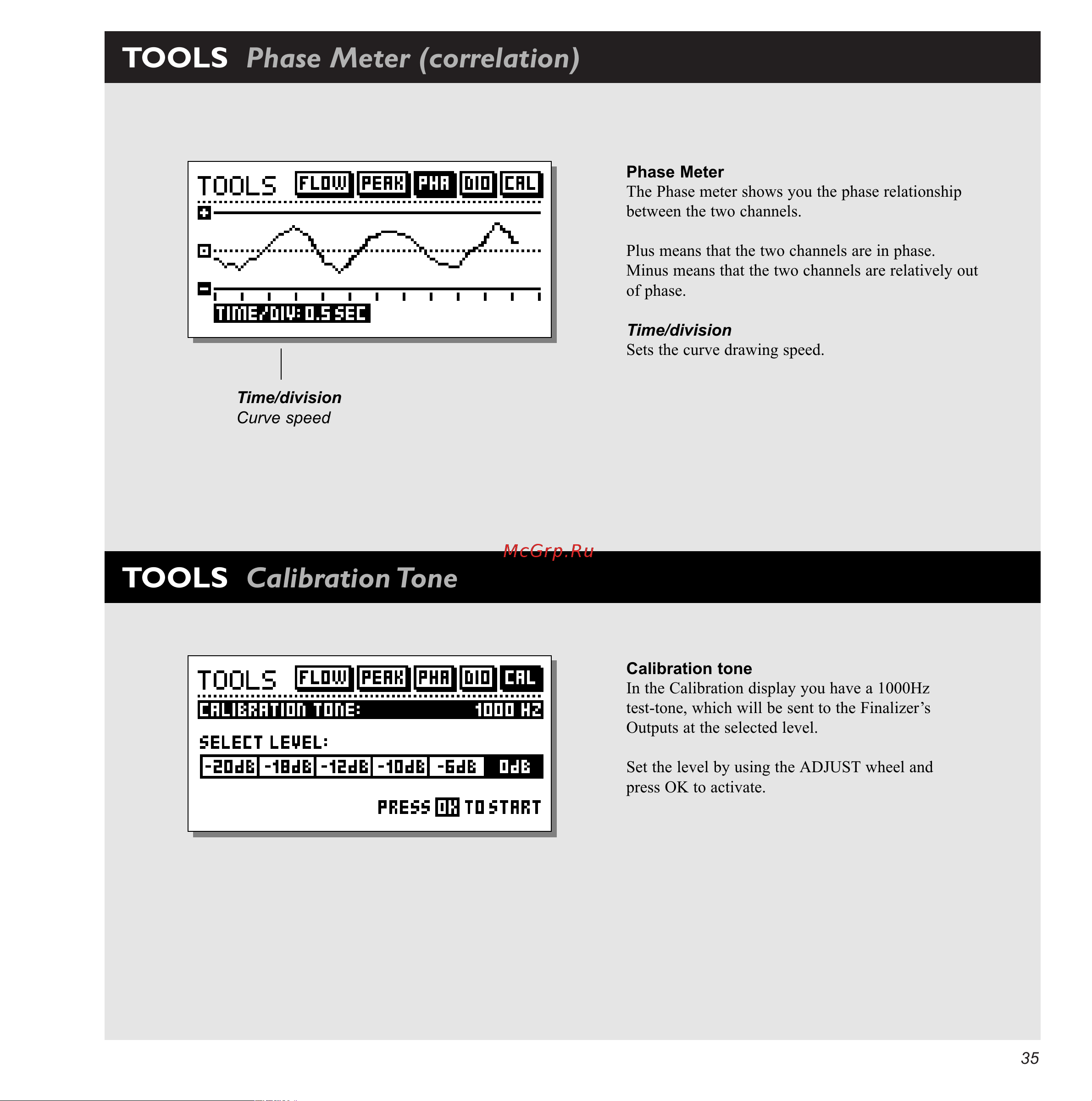 Tc Electronic Finalizer 96K [35/56] Tools calibration tone