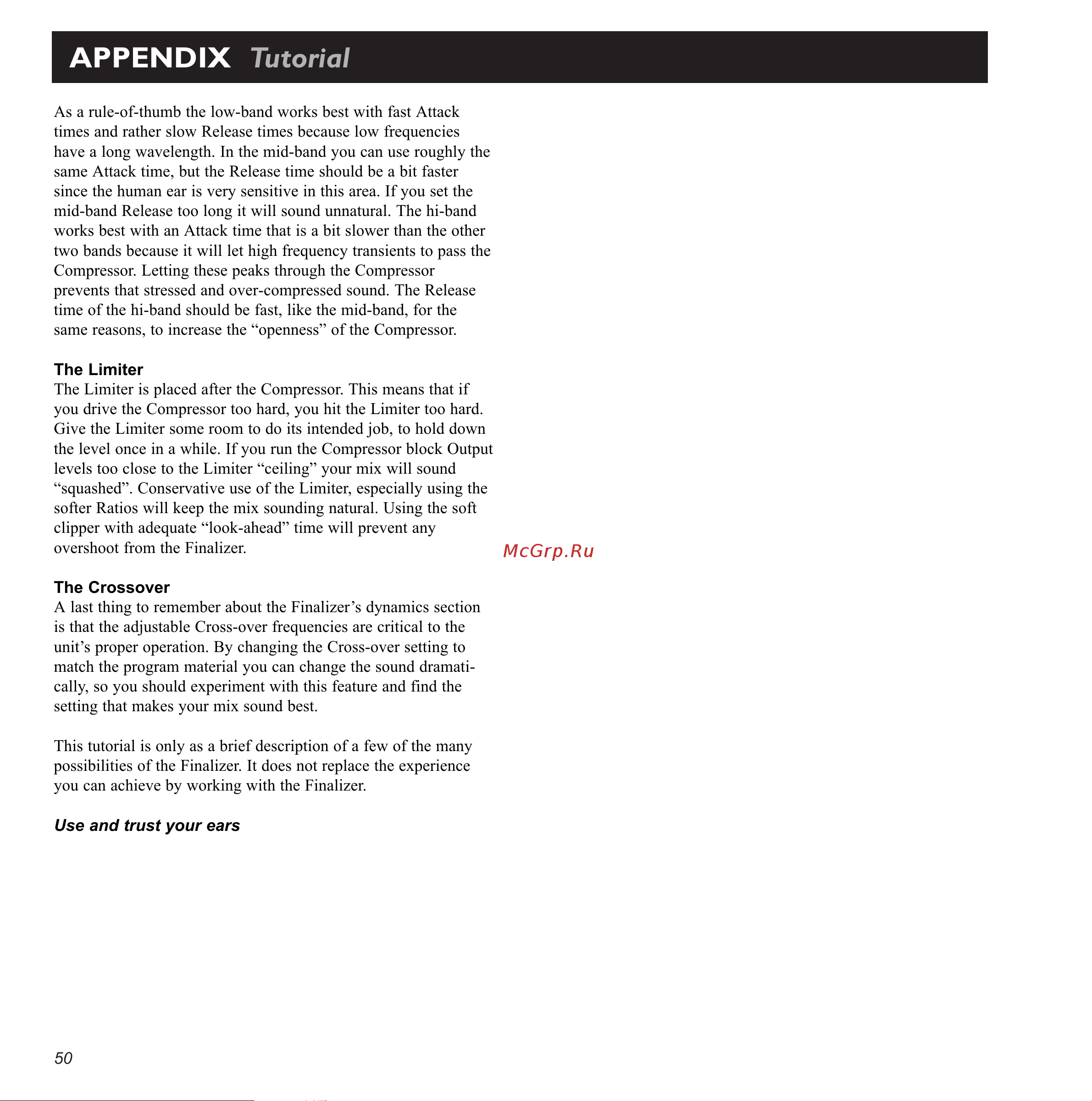 Tc Electronic Finalizer 96K [50/56] Appendix tutorial