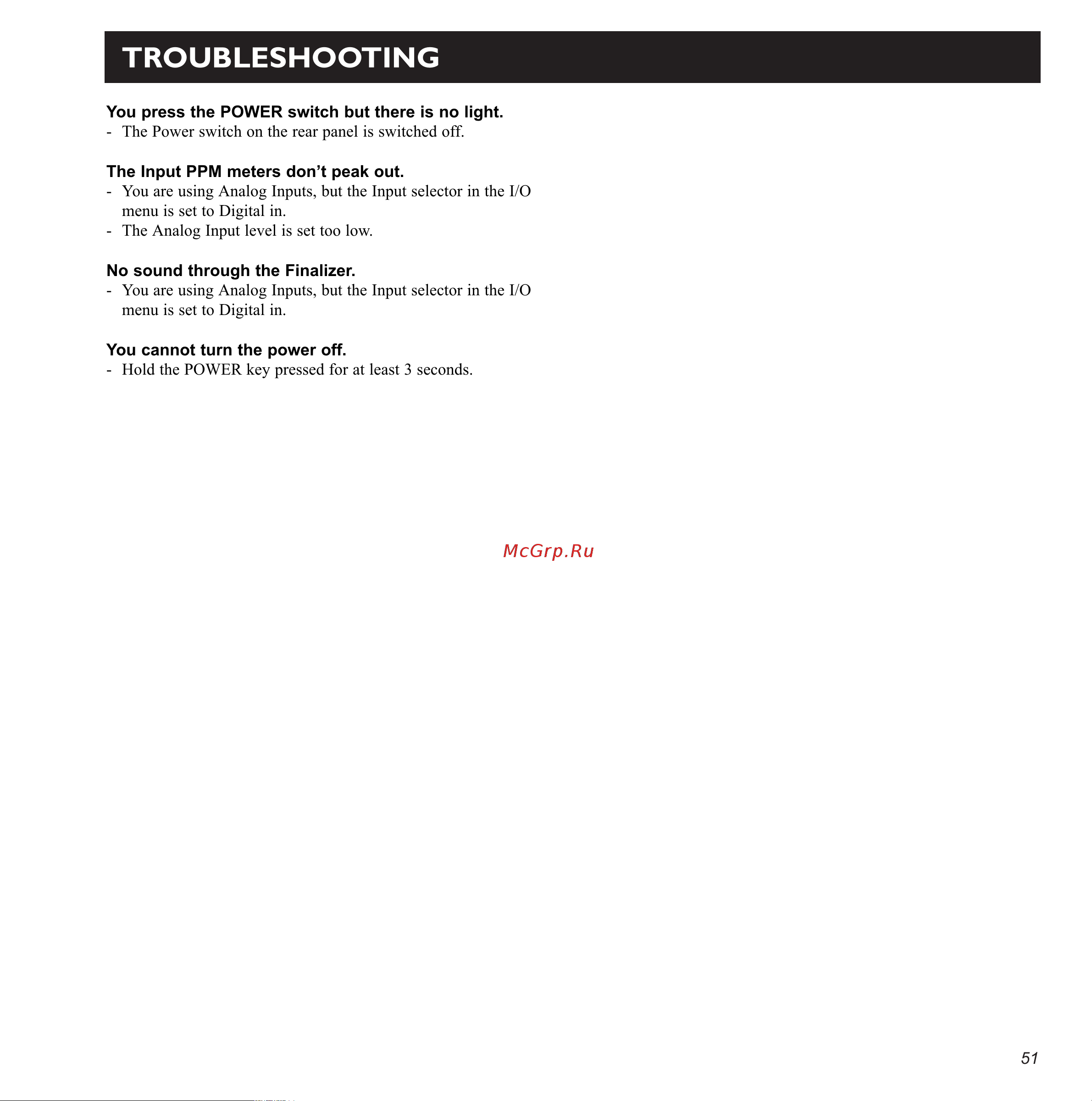Tc Electronic Finalizer 96K [51/56] Troubleshooting