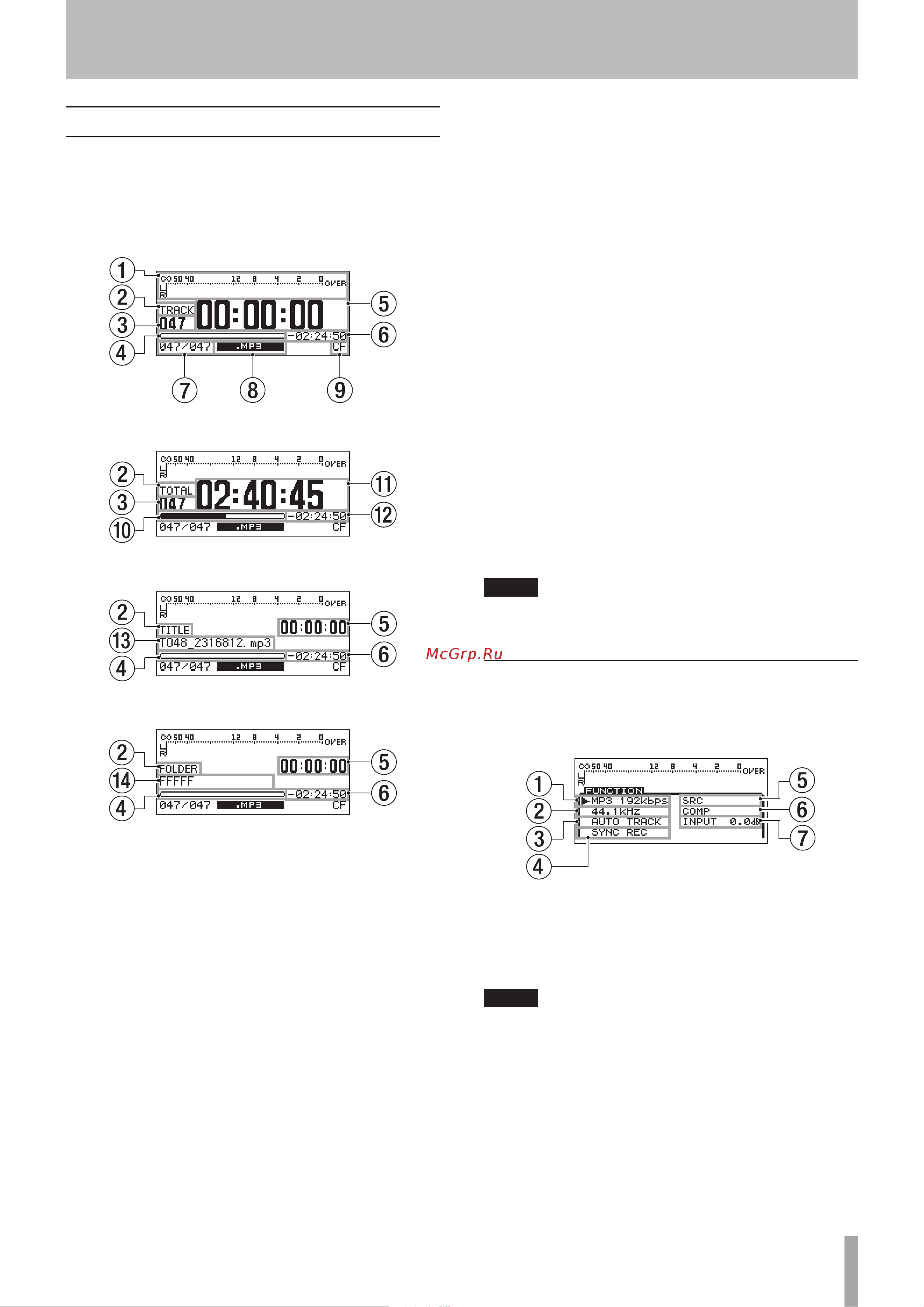 Tascam SS-R200 [19/84] Names and functions of parts