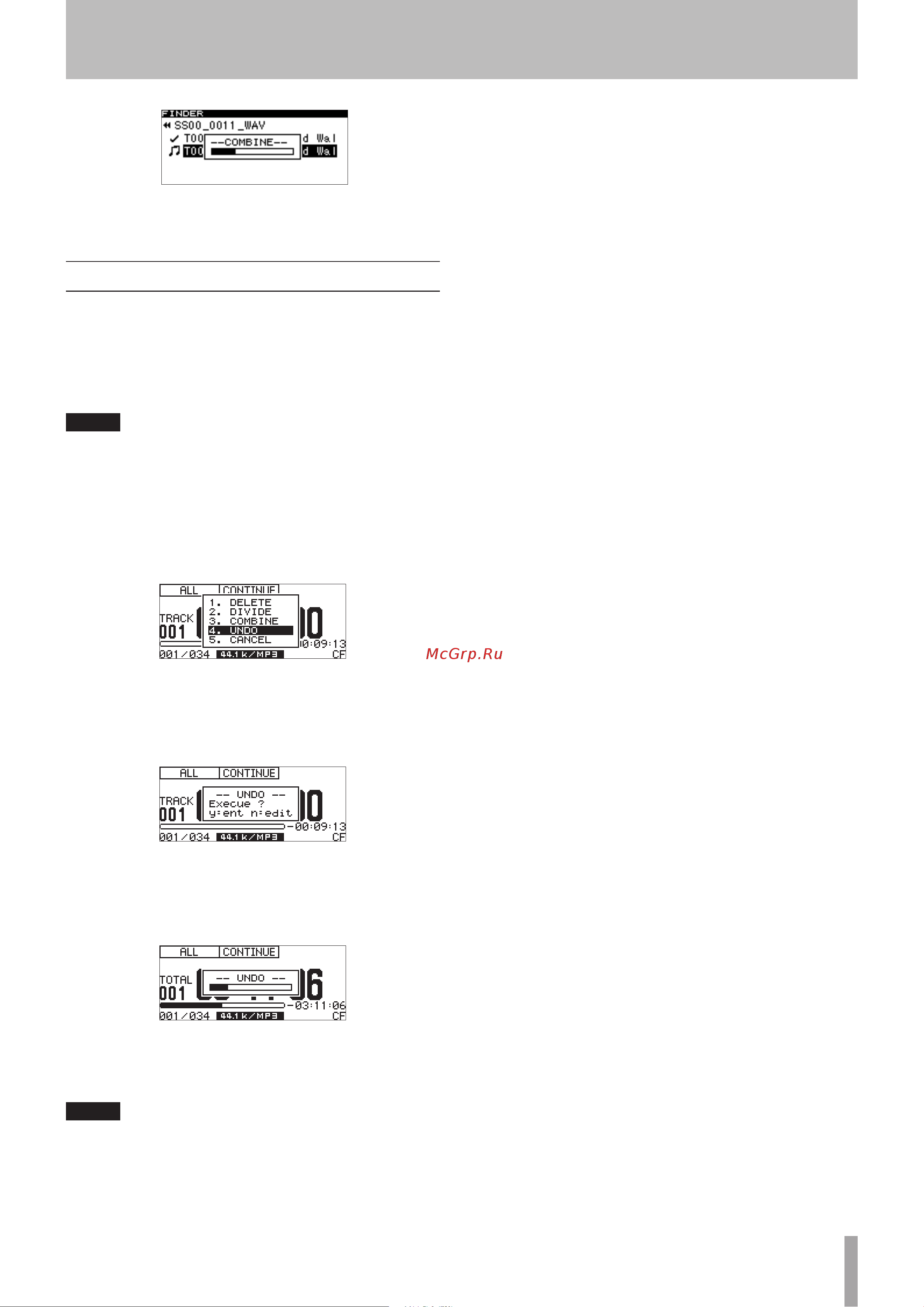 Tascam SS-R200 [59/84] Using the edit menu usb sd cf media only