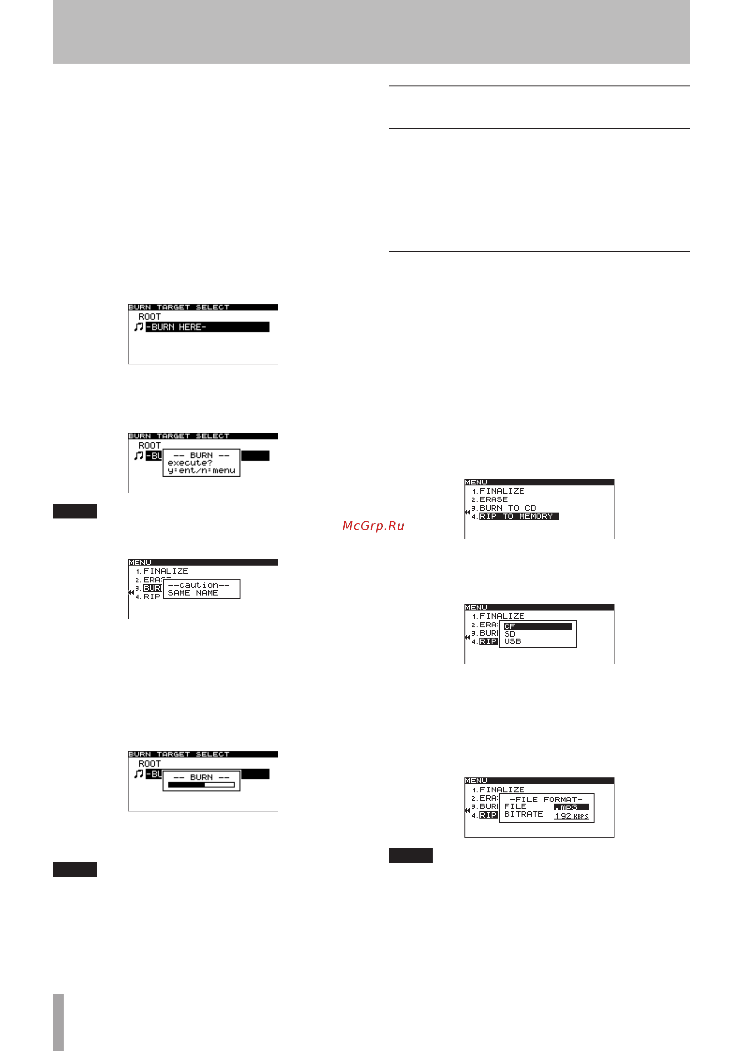 Tascam SS-R200 [66/84] Copying files between cds and other media ss cdr200