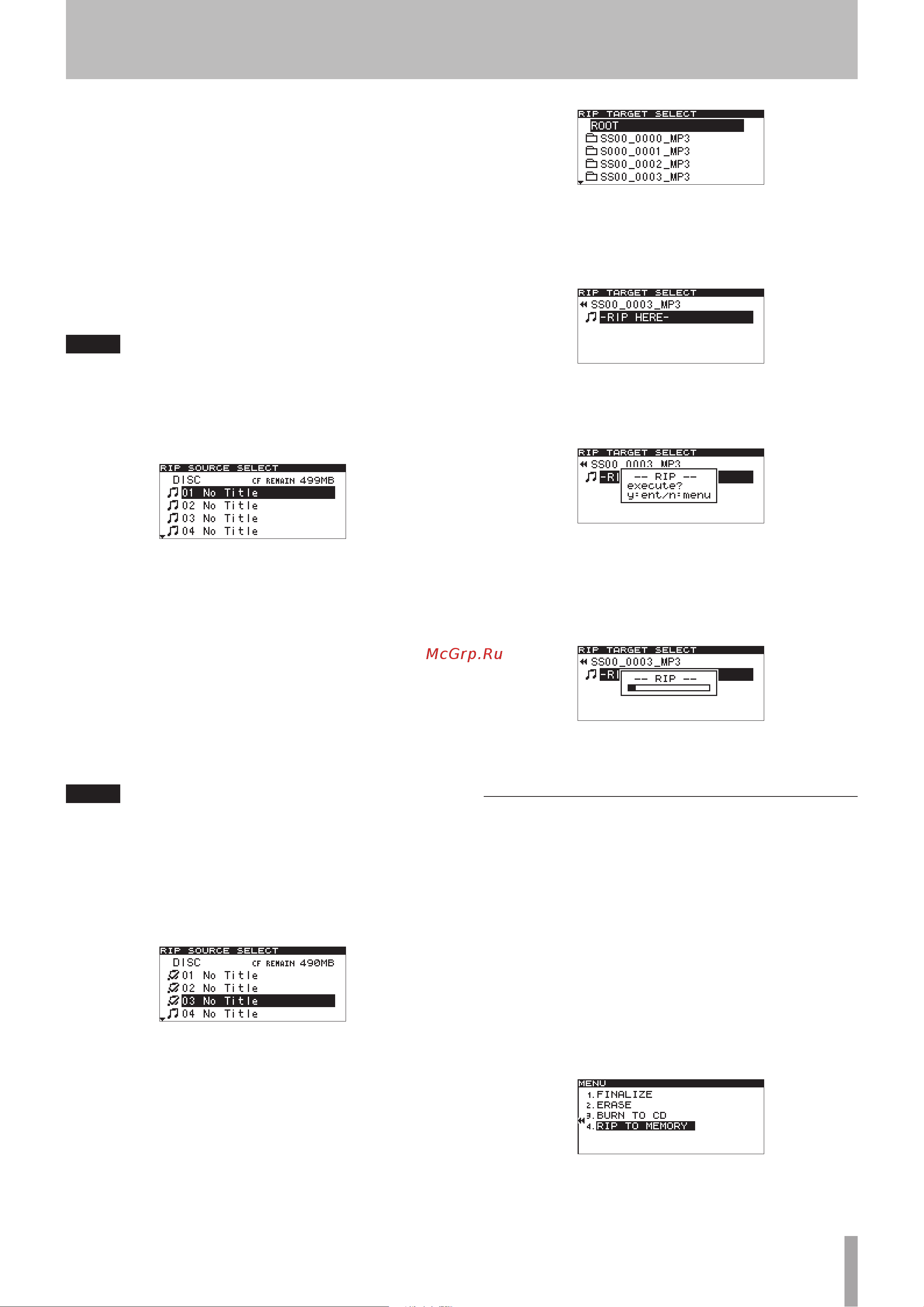 Tascam SS-R200 [67/84] Copying files between cds and other media ss cdr200