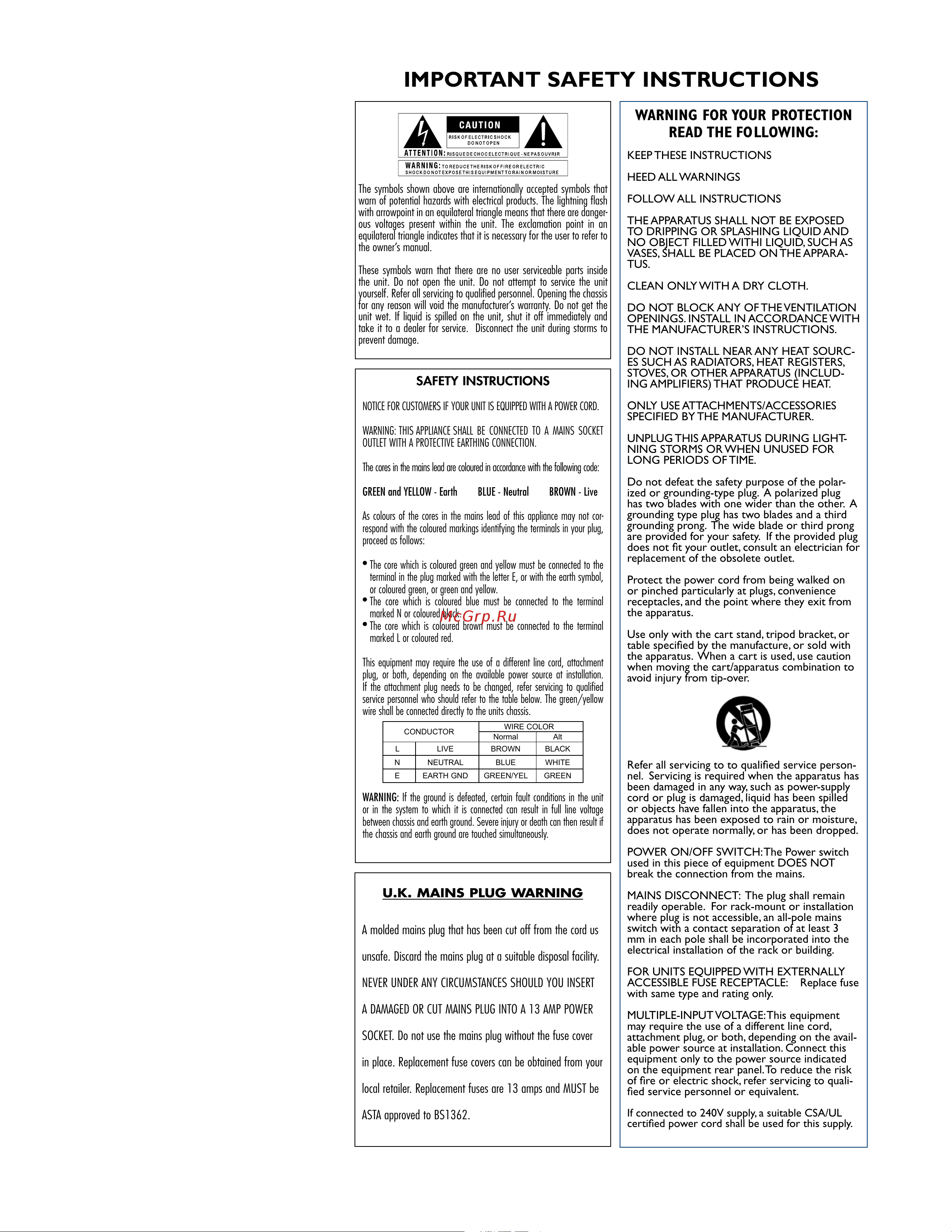 Lexicon IO82 [2/28] Important safety instructions