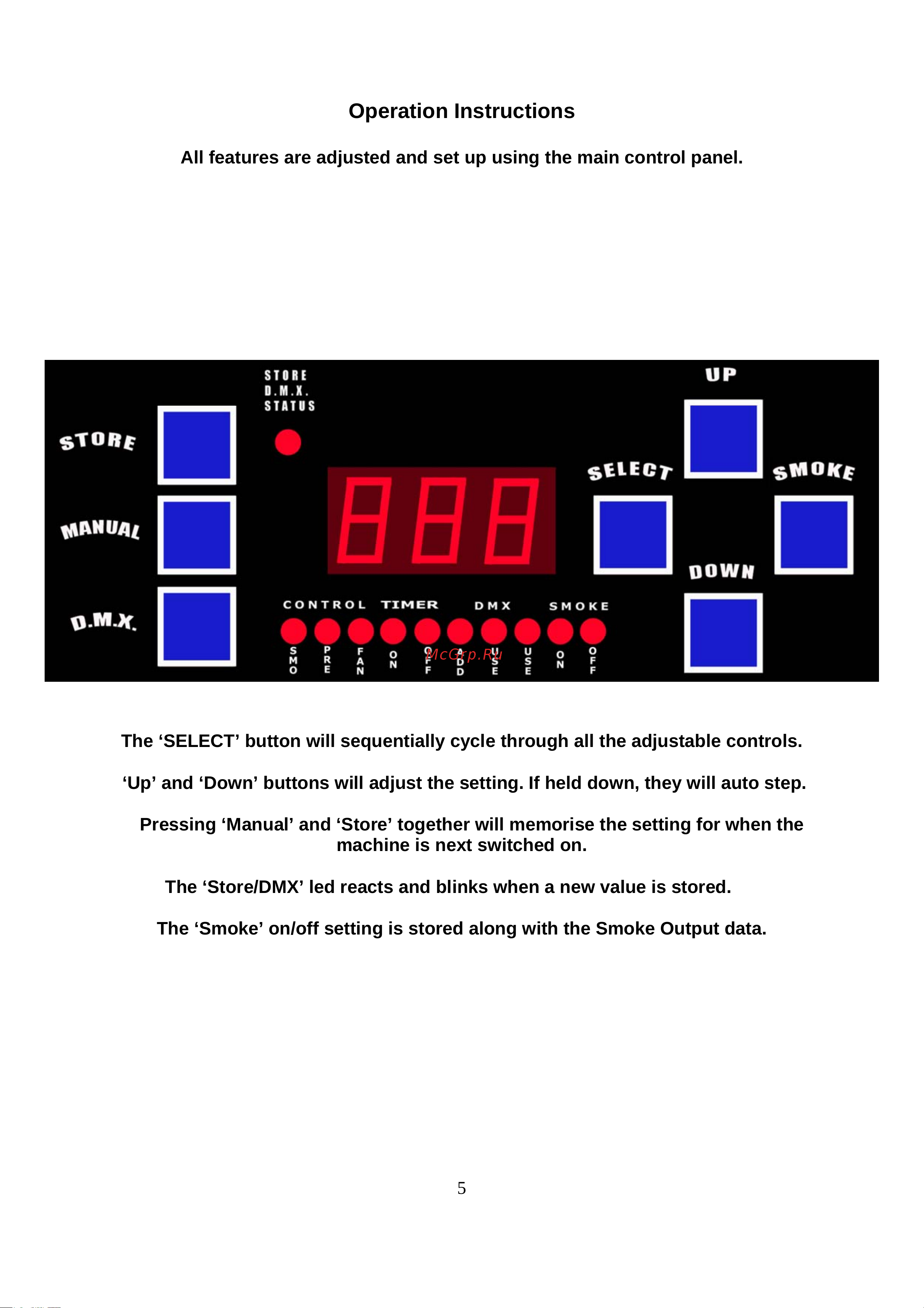 LE MAITRE G-Force 2 DMX [5/7] Operation instructions