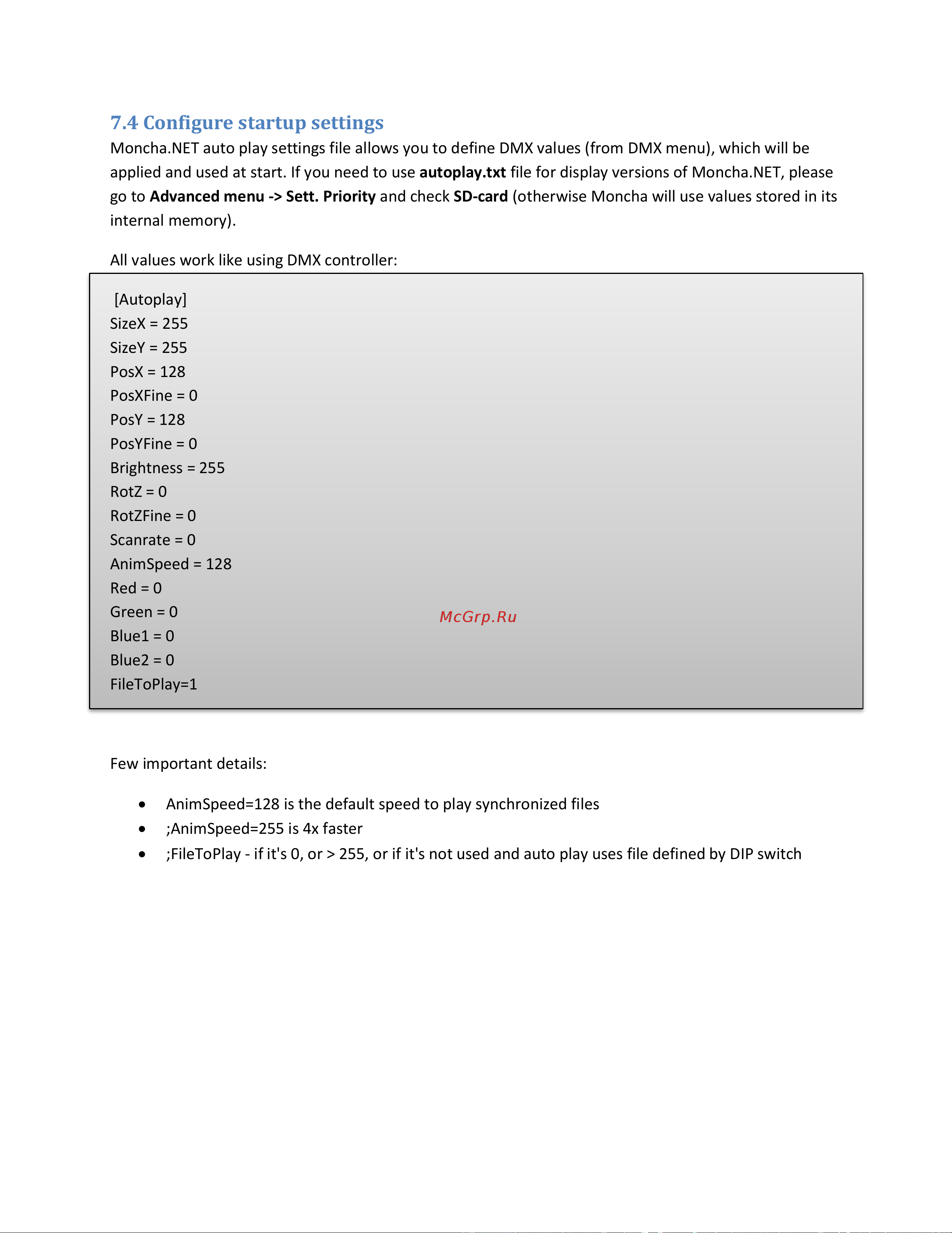 ILDA Moncha GO [16/29] Configure startup settings