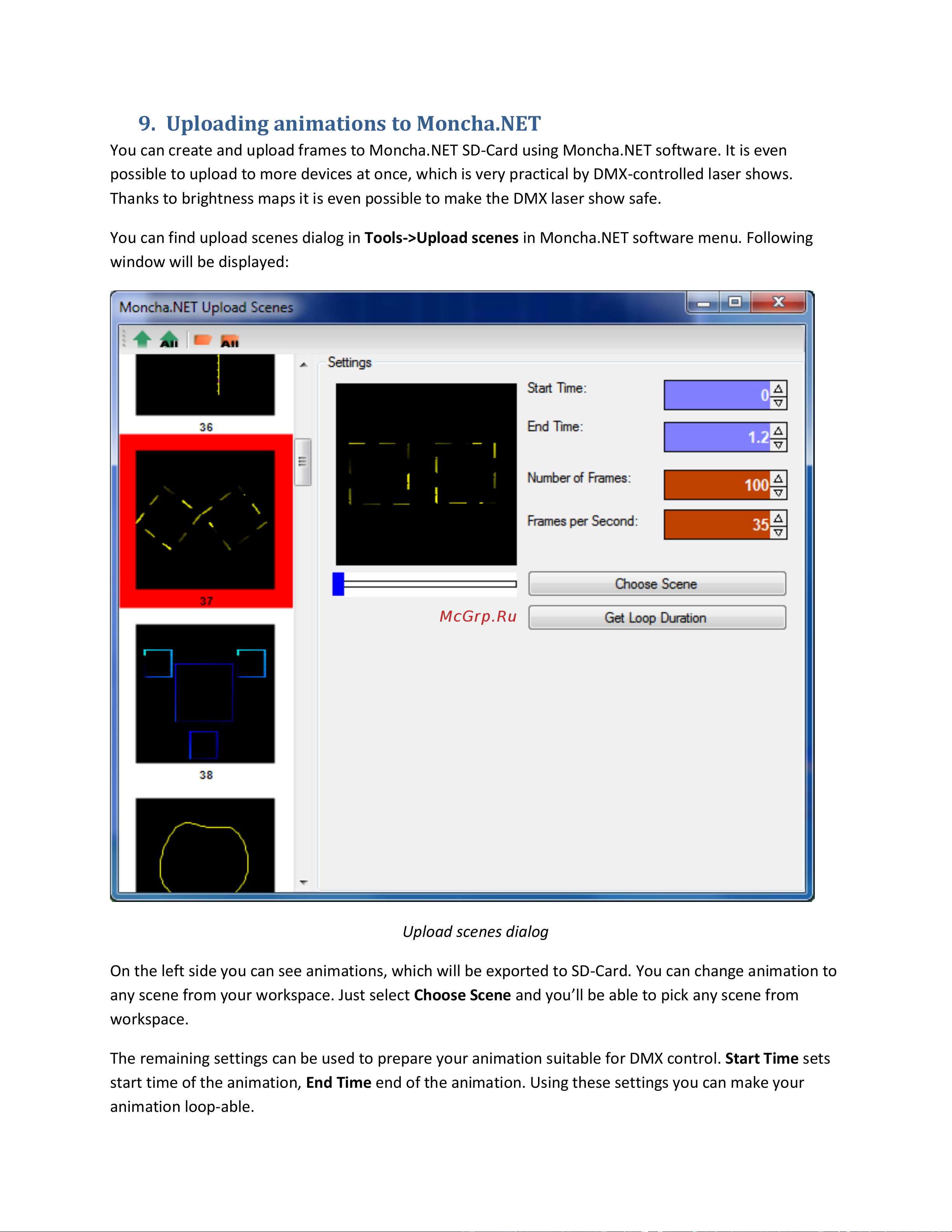 ILDA Moncha GO [20/29] Uploading animations to moncha net