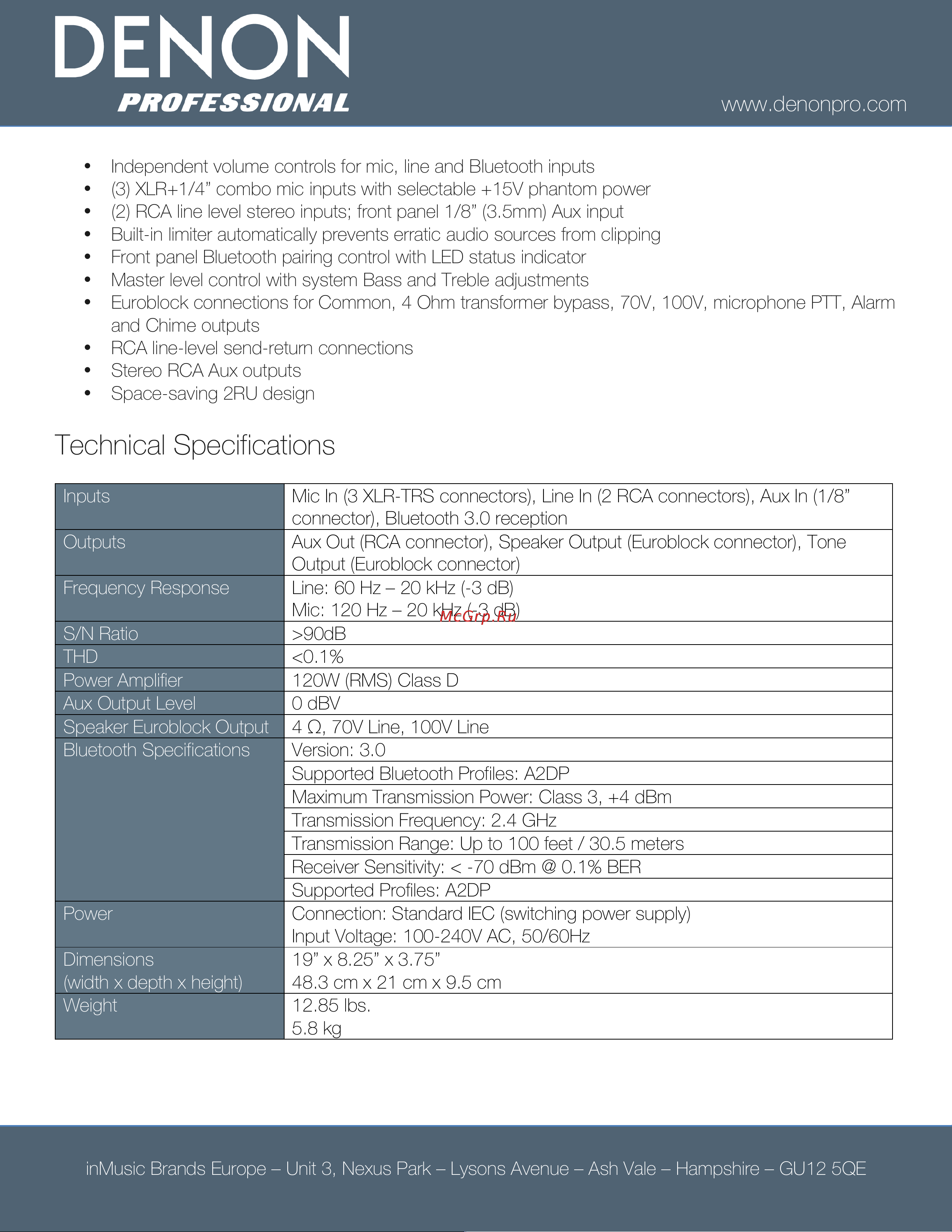 Denon DN-333XAB [2/4] Technical specifications