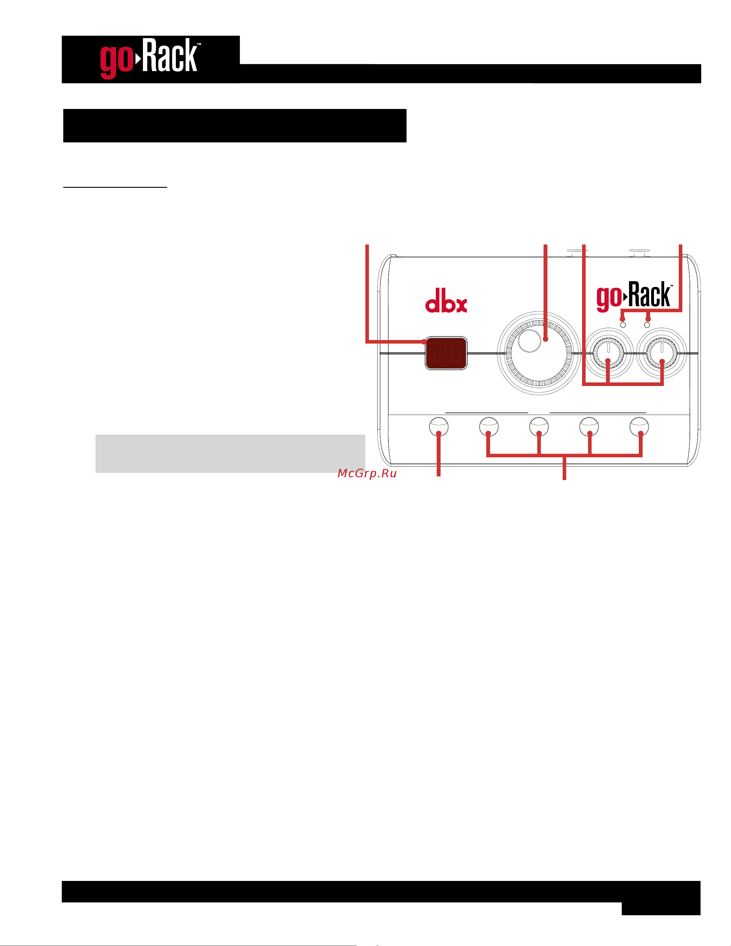 DBX goRack [5/31] User interface connectors