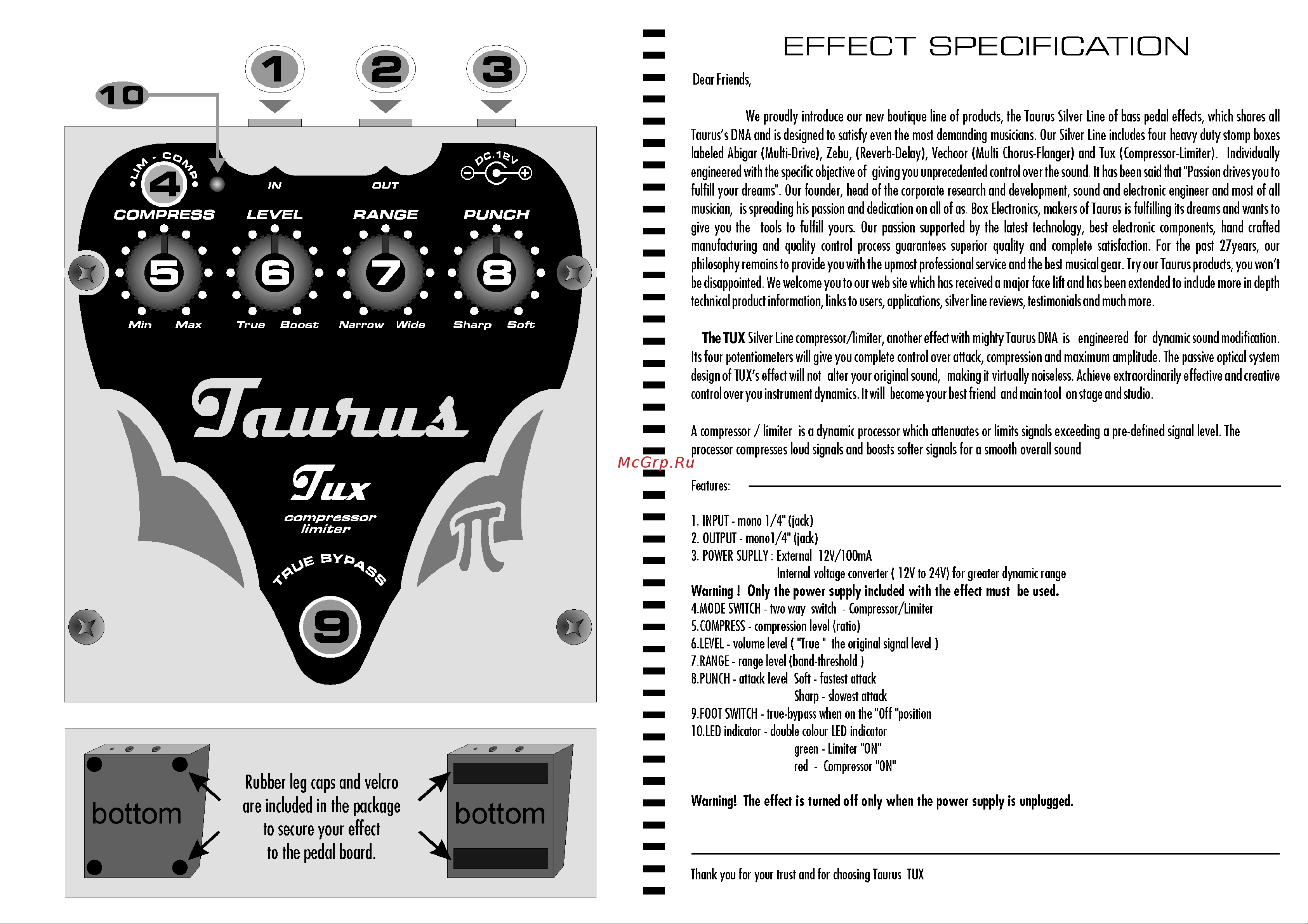 Taurus Tux SL Руководство по эксплуатации онлайн