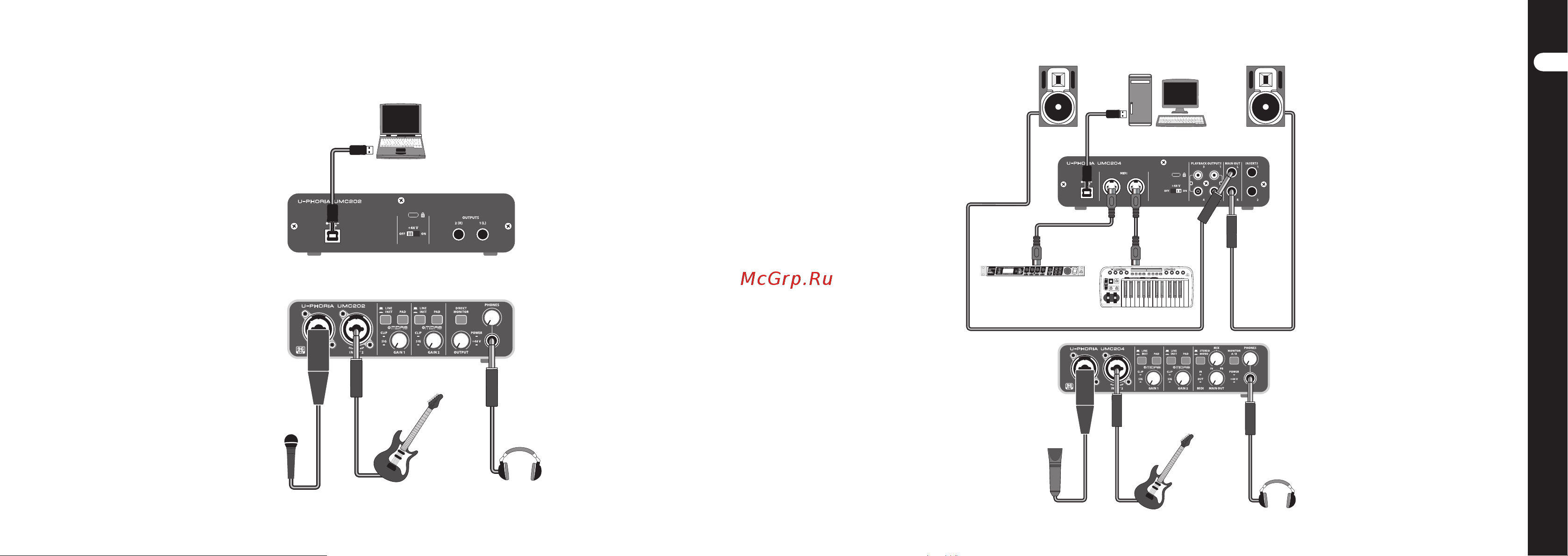 Behringer U-PHORIA UM2 [4/15] Схема соединений u phoria umc404 umc204 umc202 umc22 um2