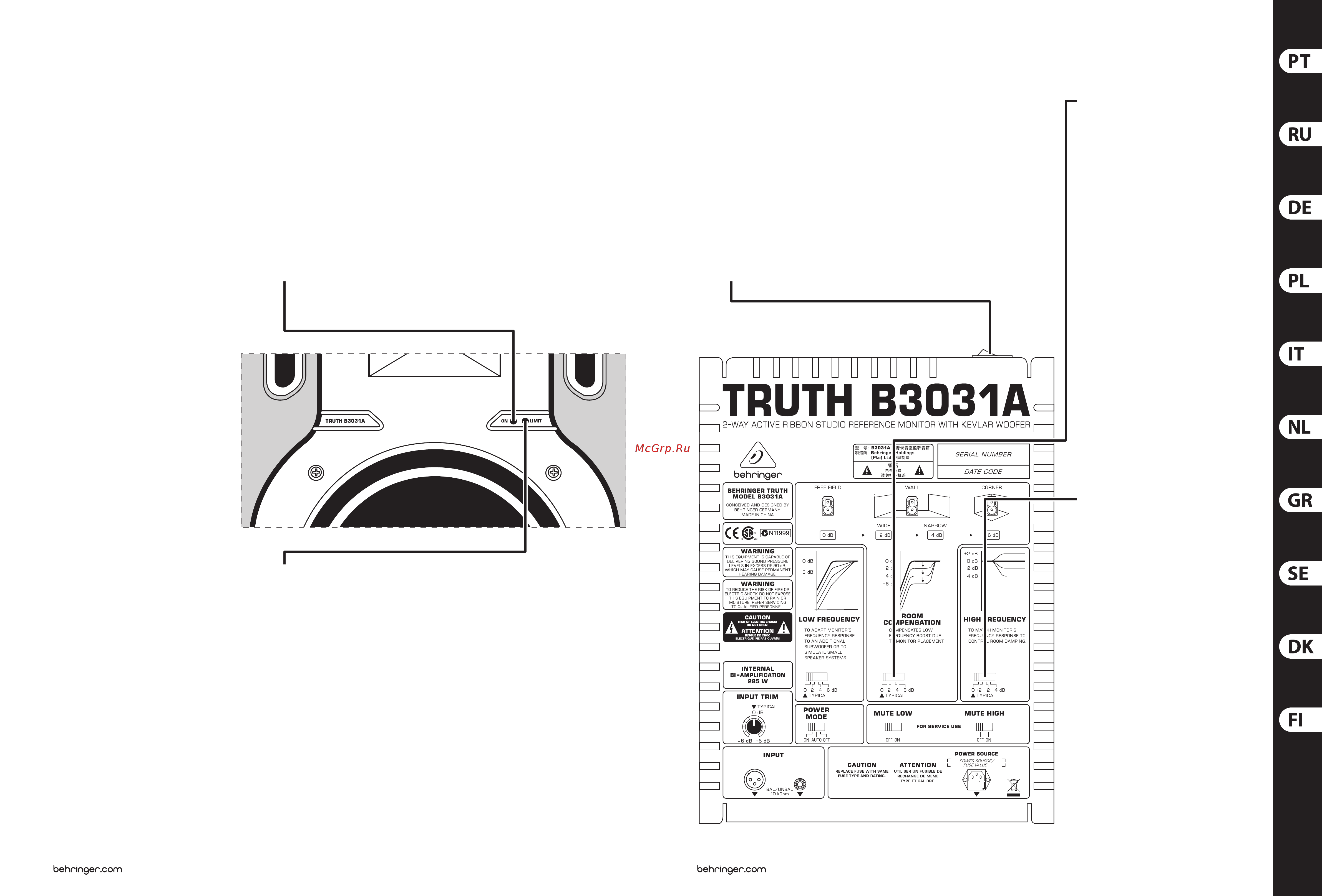 Behringer TRUTH B3031A [13/23] Truth b3030a b3031a controls