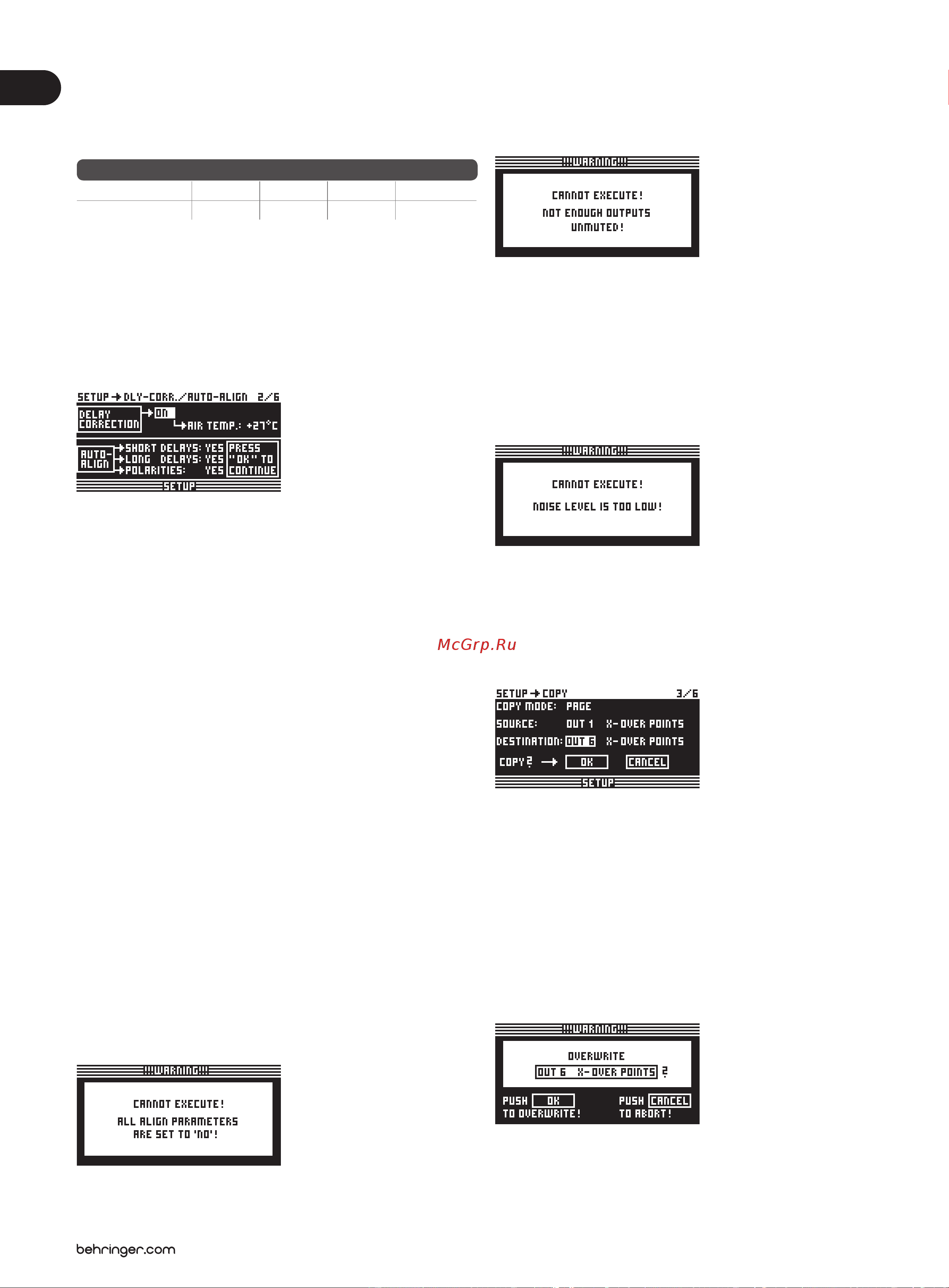 Behringer ULTRA-DRIVE PRO DCX 2496 [10/36] Функции dly corr auto align