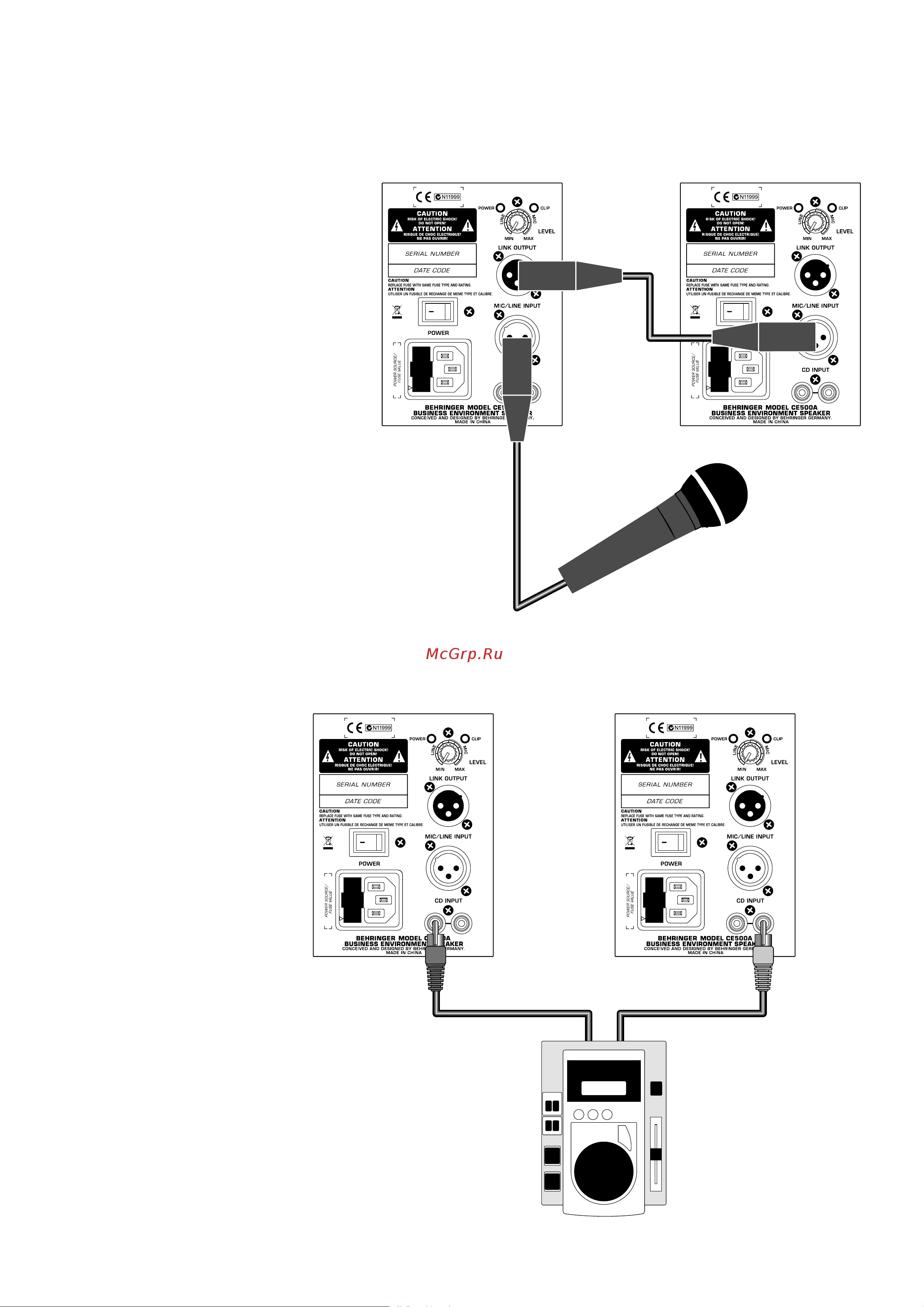 Behringer CE 500A-WH [10/22] Ce500a hook up