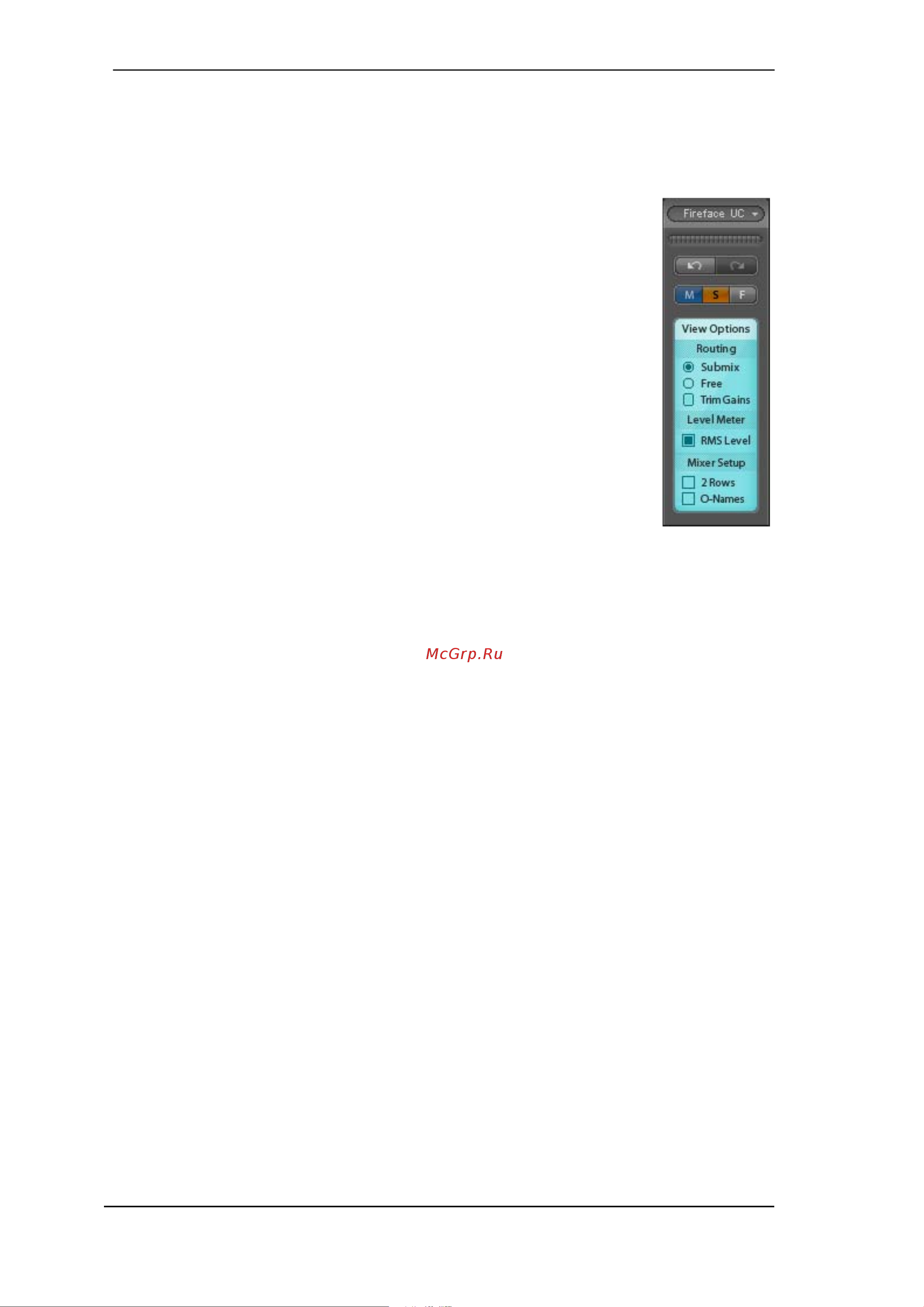 RME Fireface UC [58/92] Секция view options