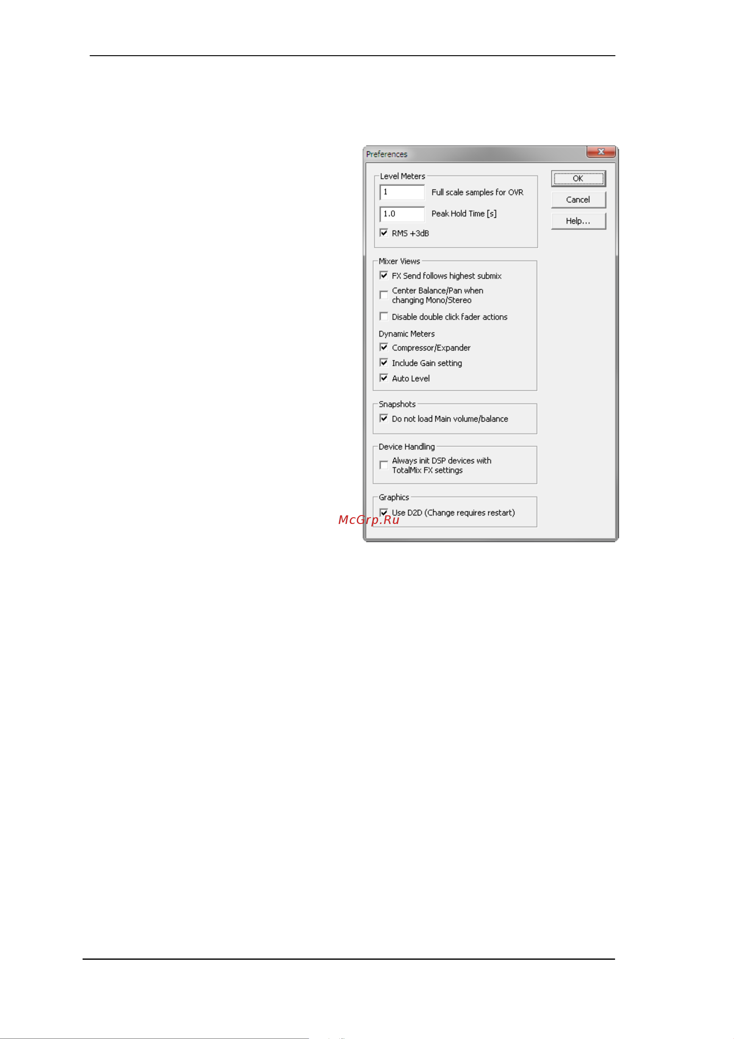 RME Fireface UC [62/92] Окно preferences