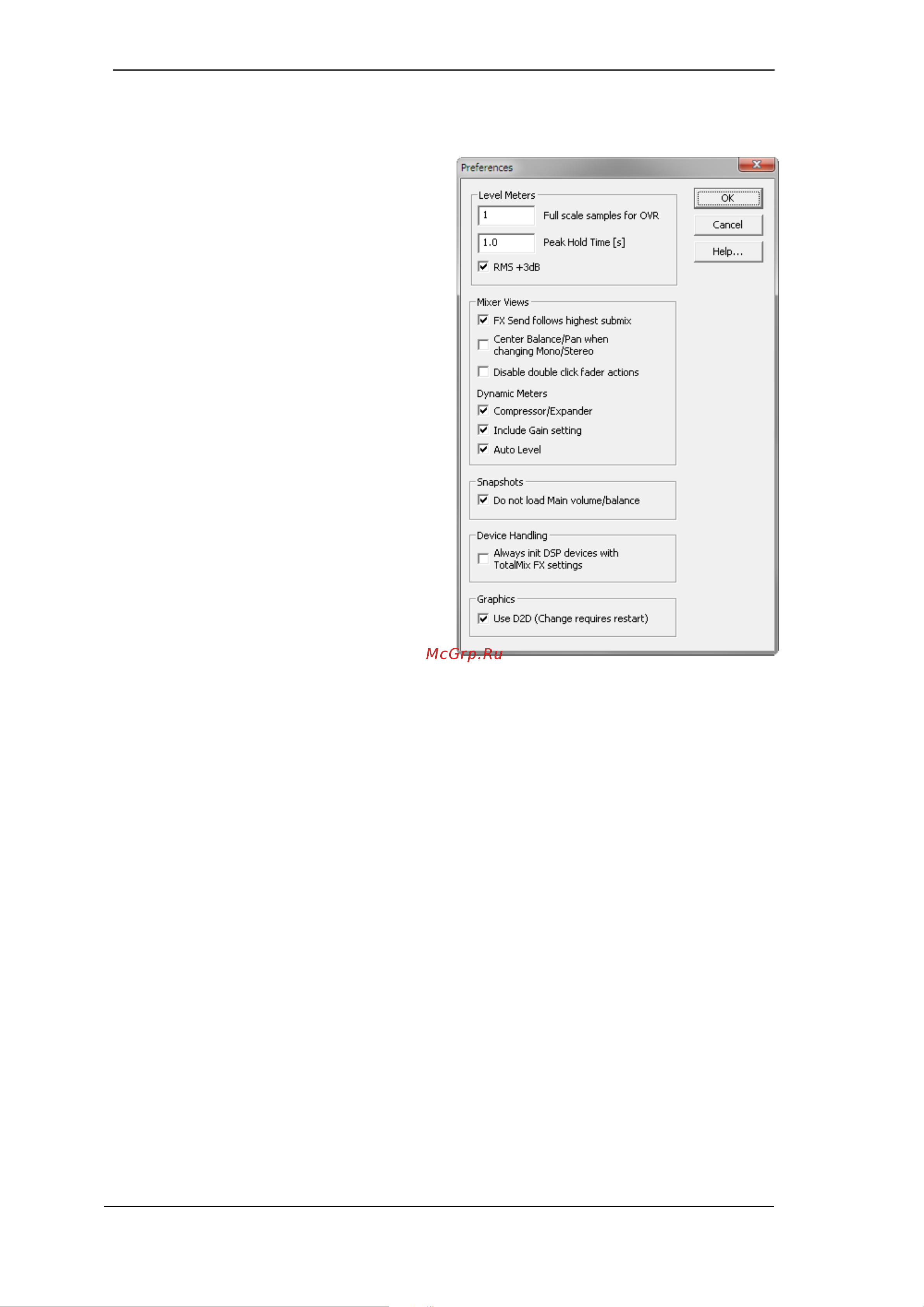 RME Fireface UCX [70/102] Окно preferences