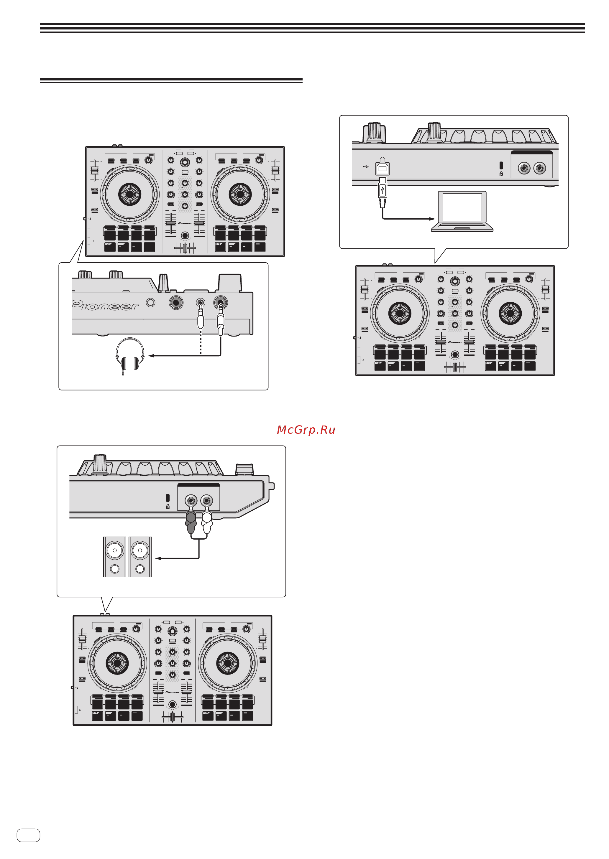 Pioneer DDJ-SB-L [10/23] Подключите наушники к одному из терминалов headphones