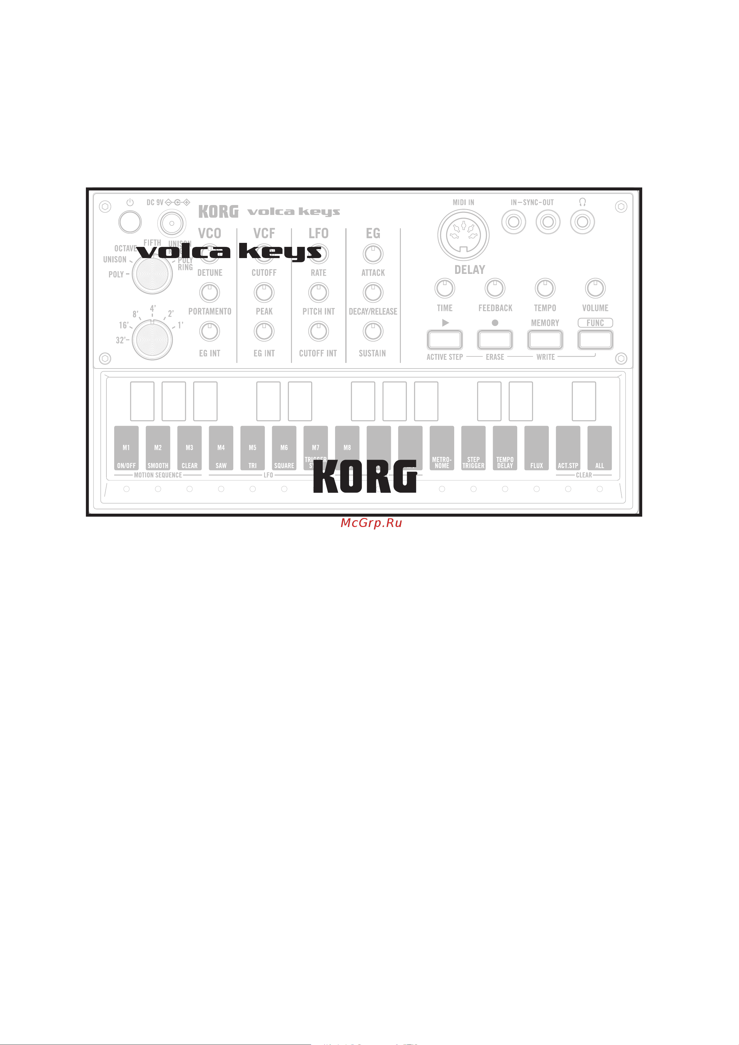 Korg VOLCA KEYS Руководство по эксплуатации онлайн