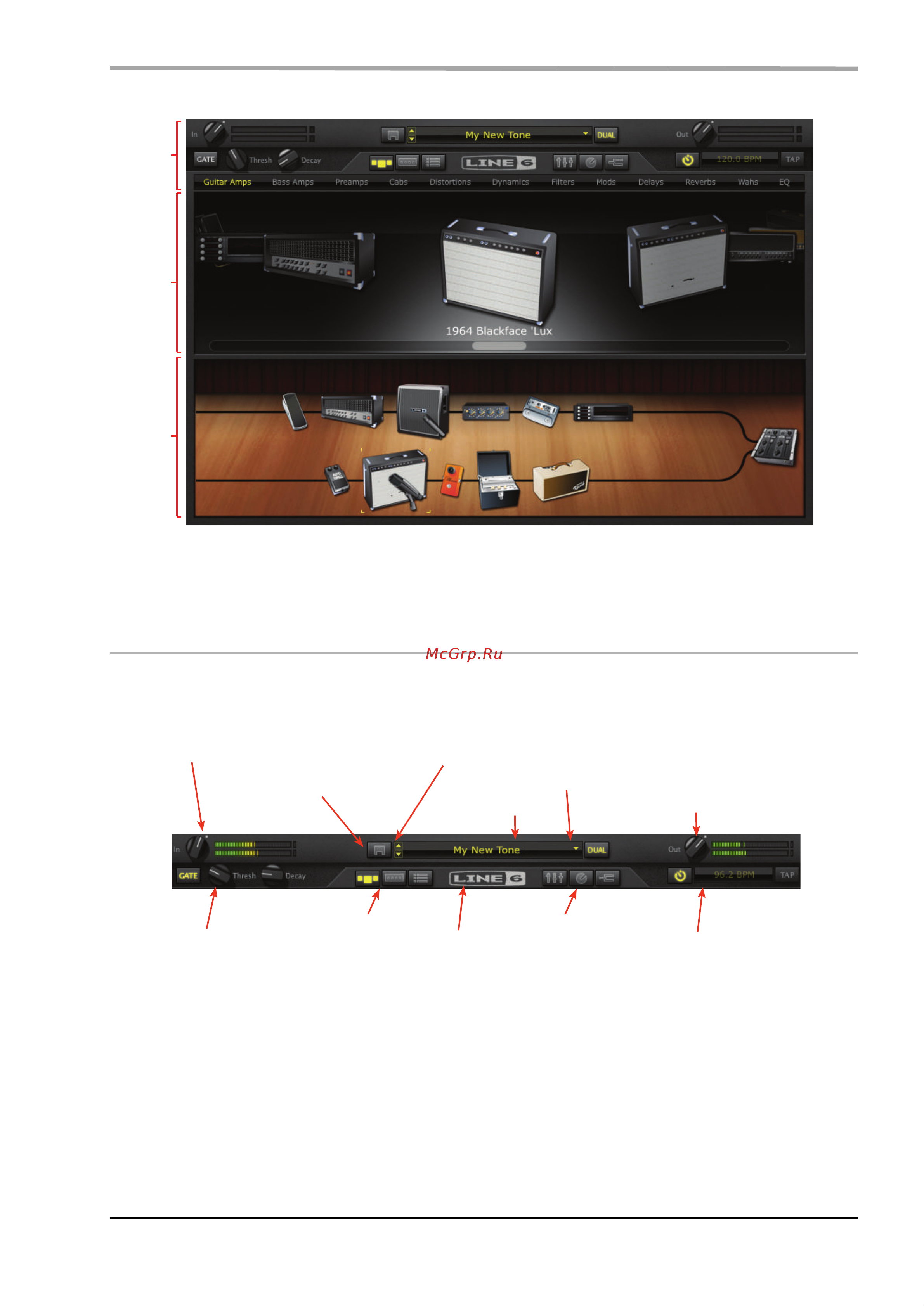 LINE 6 TONEPORT GX Mk2 [25/71] Интерфейс плагина pod farm 2