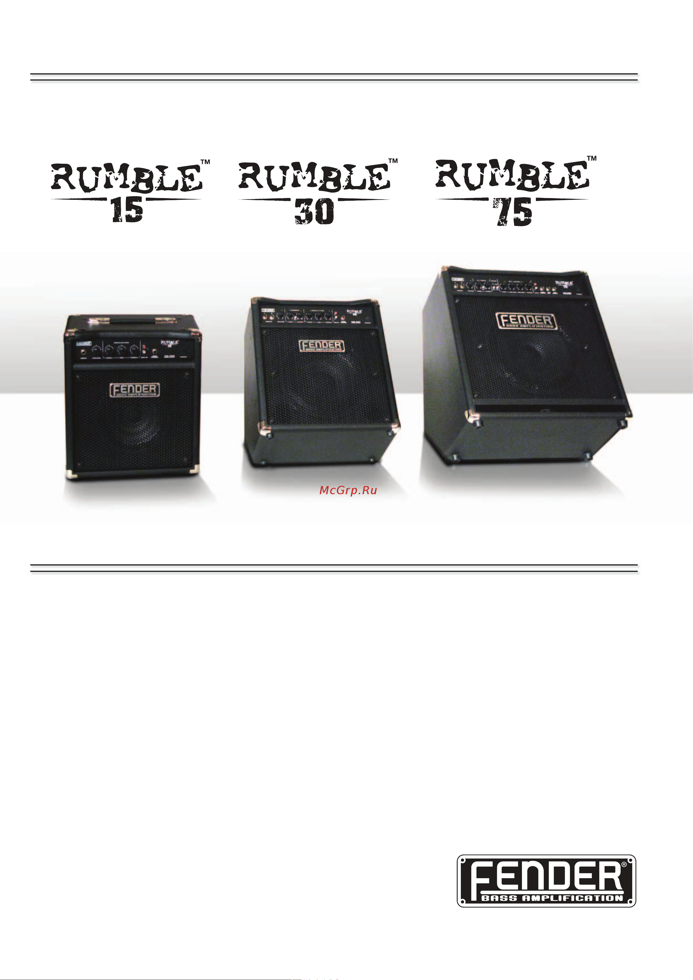 Fender RUMBLE 15 COMBO NEW Руководство по эксплуатации онлайн