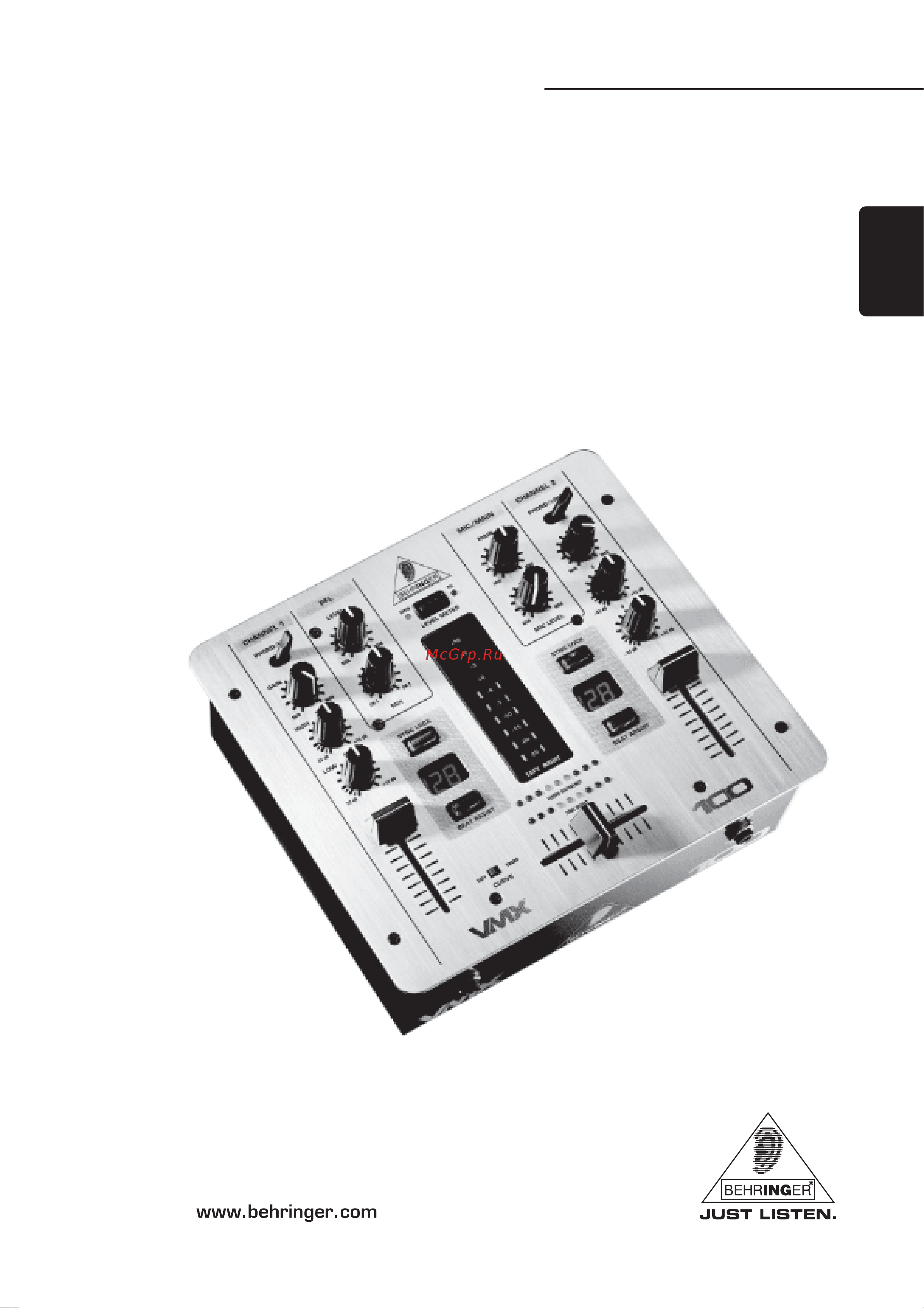 Behringer VMX-100 PRO MIXER Руководство по эксплуатации онлайн