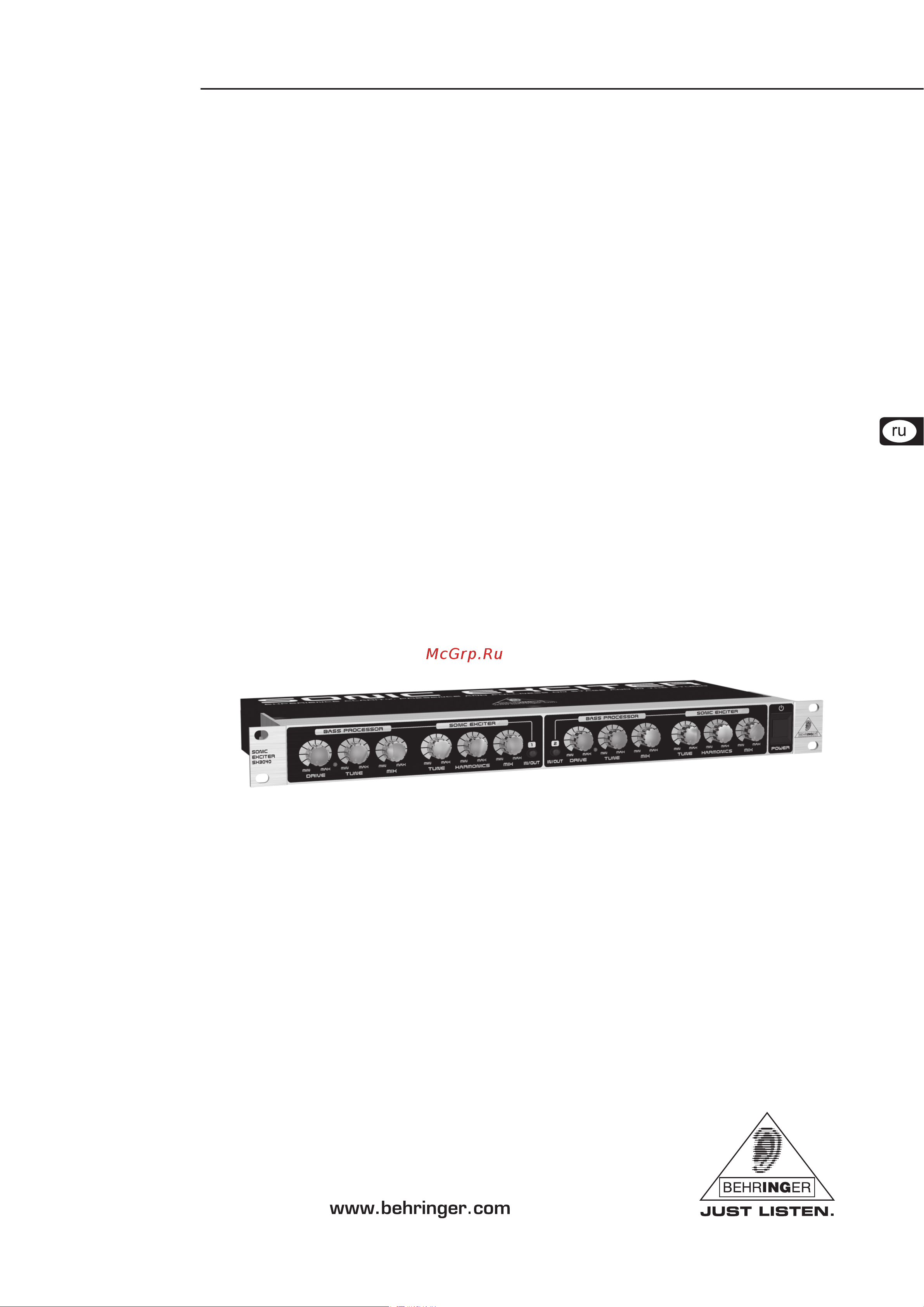 Behringer SX 3040 Руководство по эксплуатации онлайн