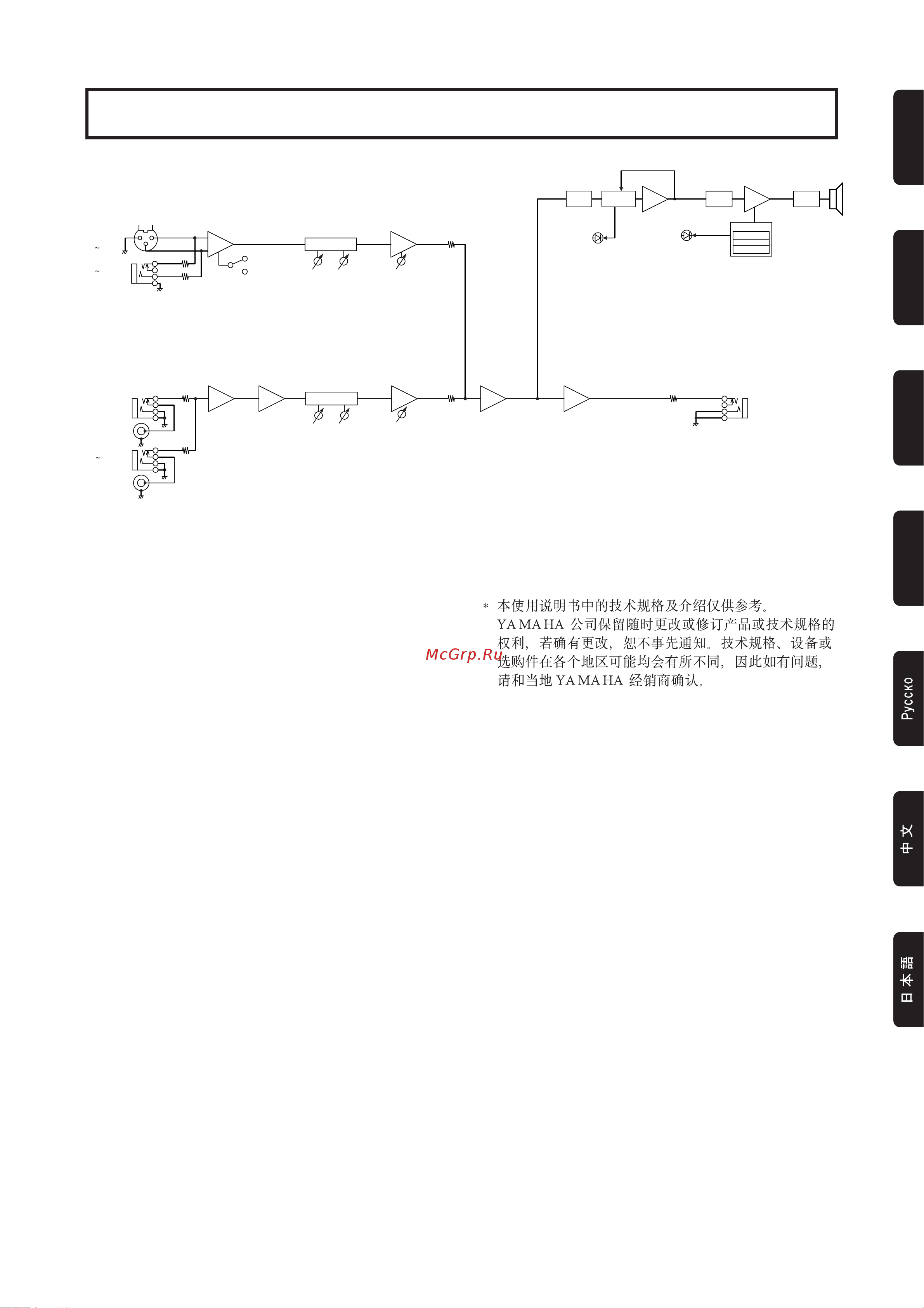 Yamaha MSR-250 [8/11] 仕様および外観は改良のため 予告なく変更すること があります