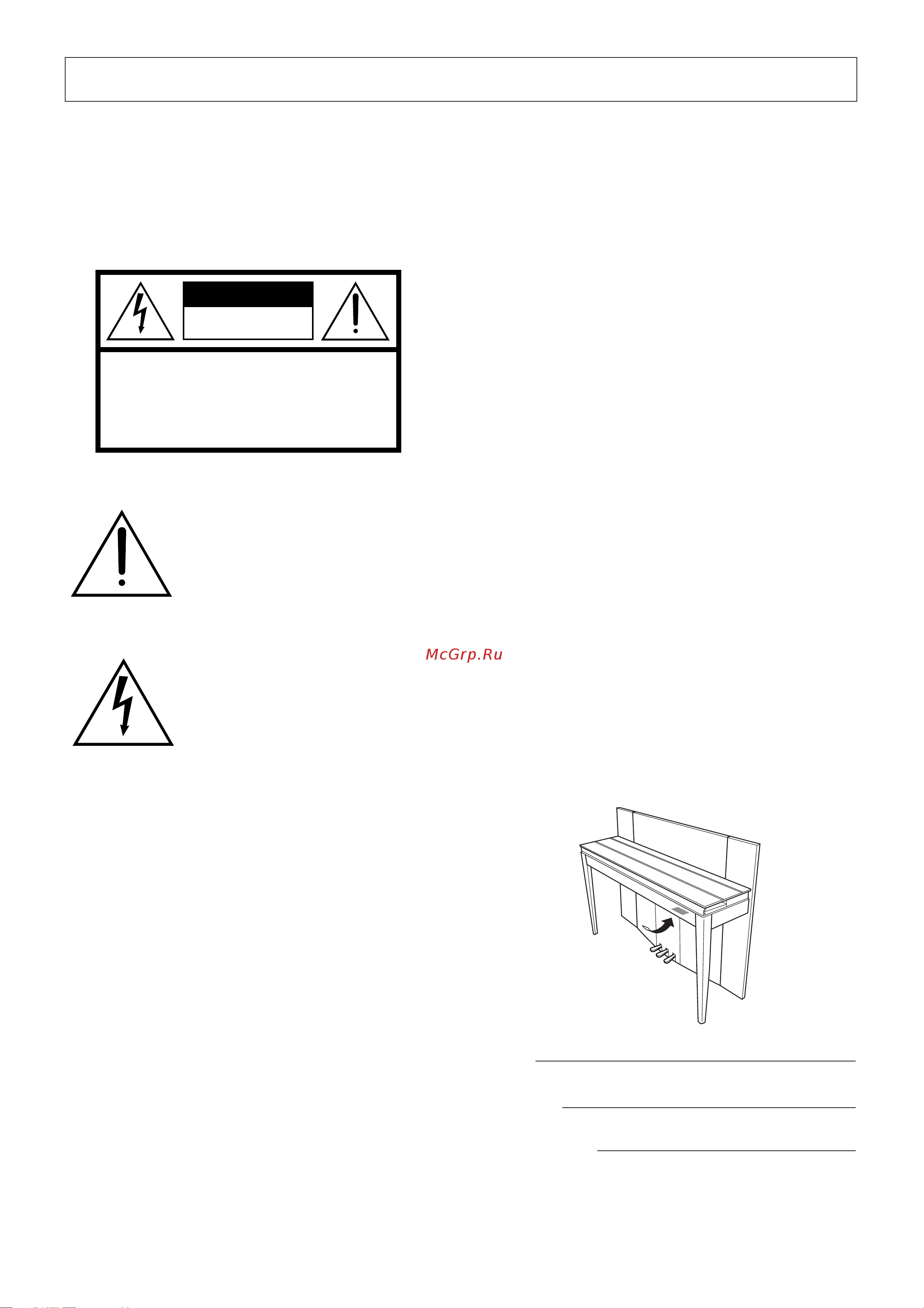 Yamaha Modus F01(with bench) [2/80] Caution