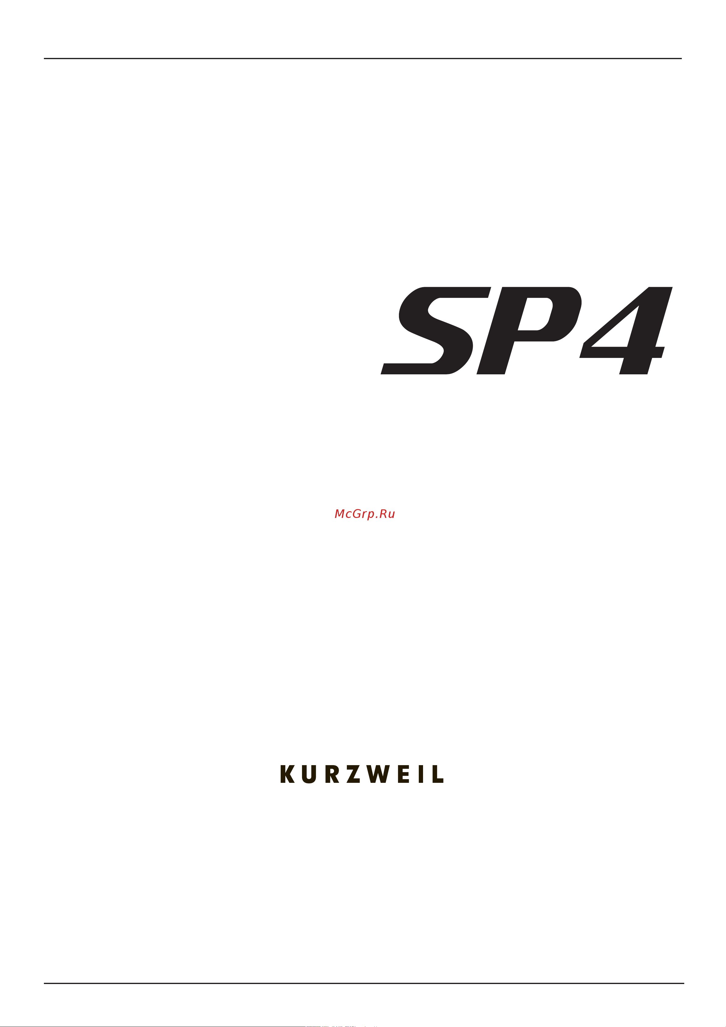 Kurzweil SP4-7 Руководство по эксплуатации онлайн