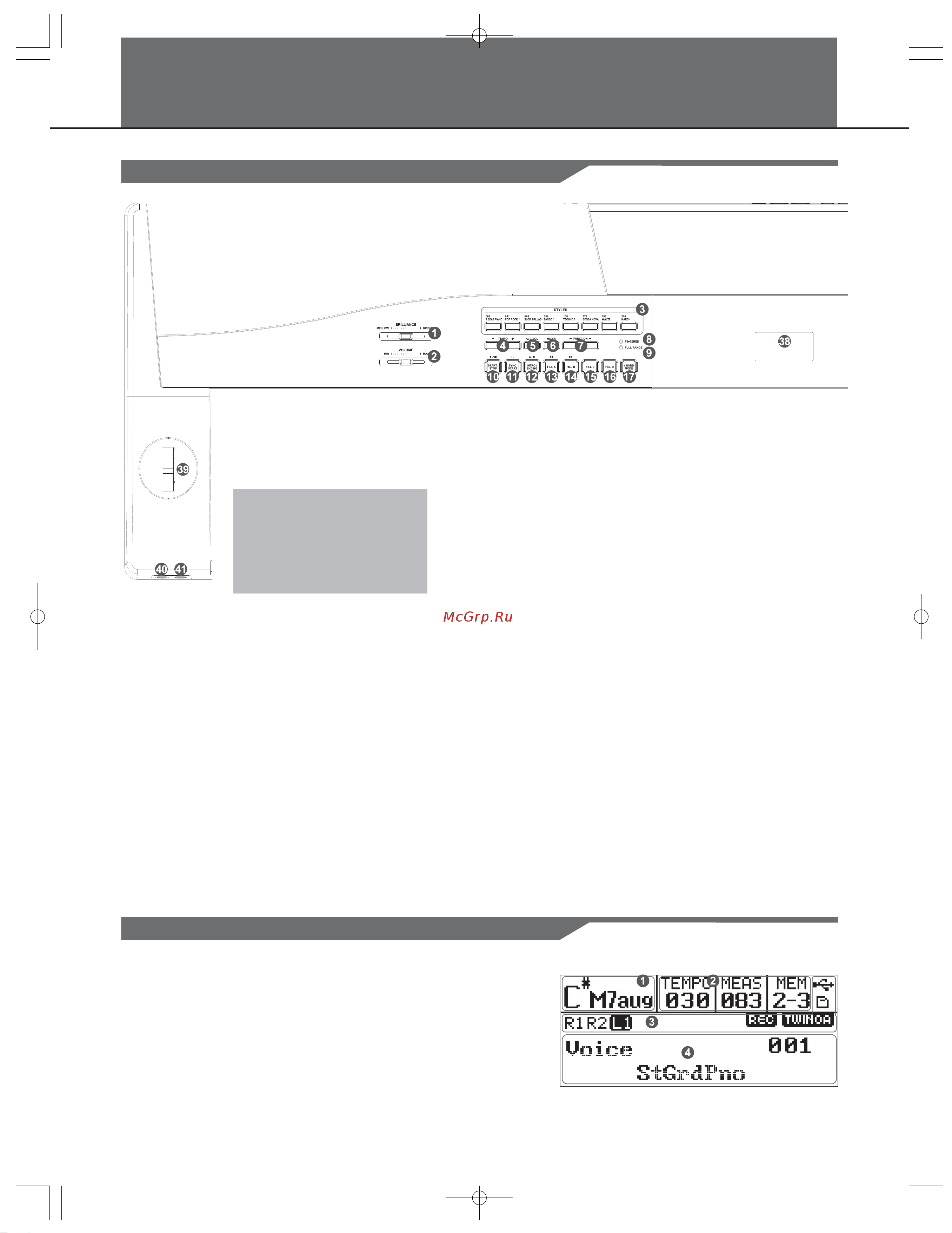 Kurzweil KA110 [4/40] Panel display description